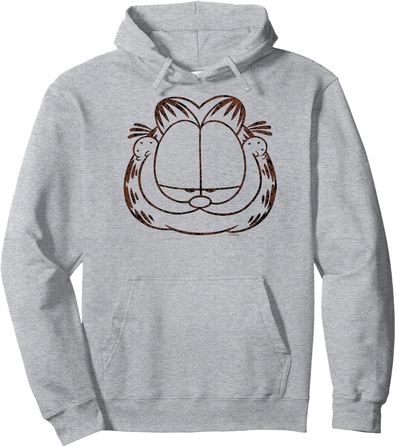 Garfield Smirking Distressed Hoodie - Hoodie | Ash