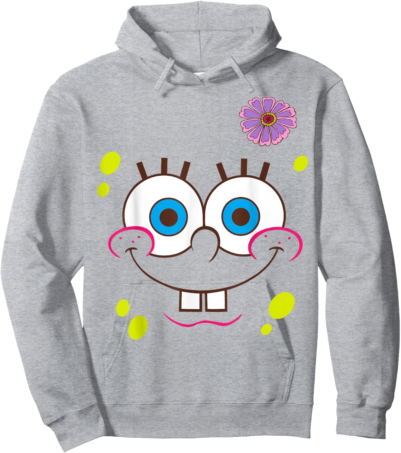 Spongebob SquarePants Flower Face Hoodie - Hoodie | Ash