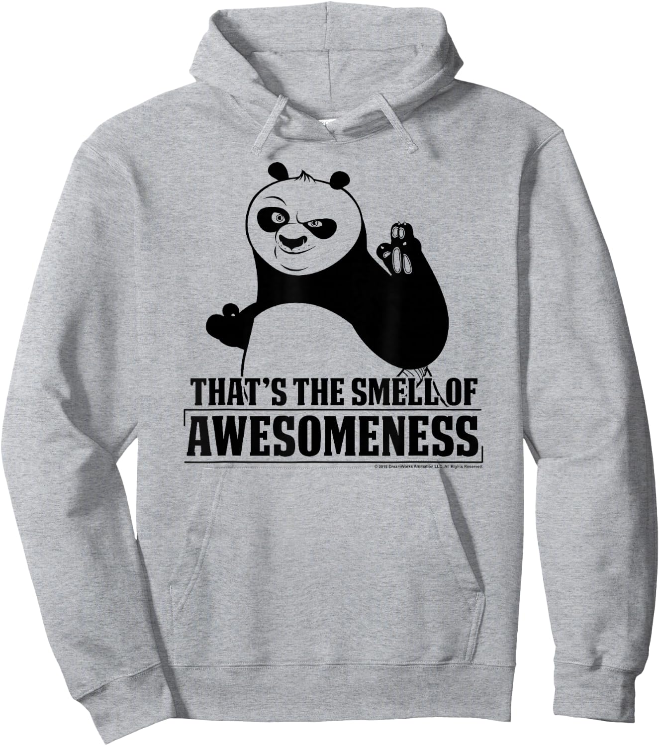Kung Fu Panda Smell The Awesomeness Po Portrait Hoodie - Hoodie | Ash