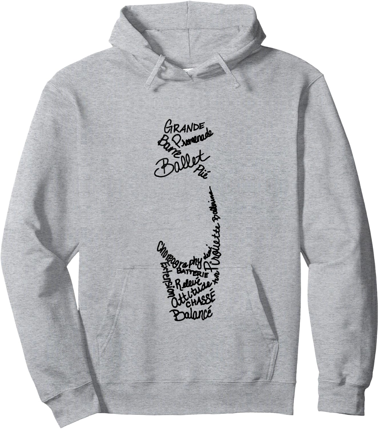 Ballet Pointe Shoe Terms Words Hoodie - Hoodie | Ash