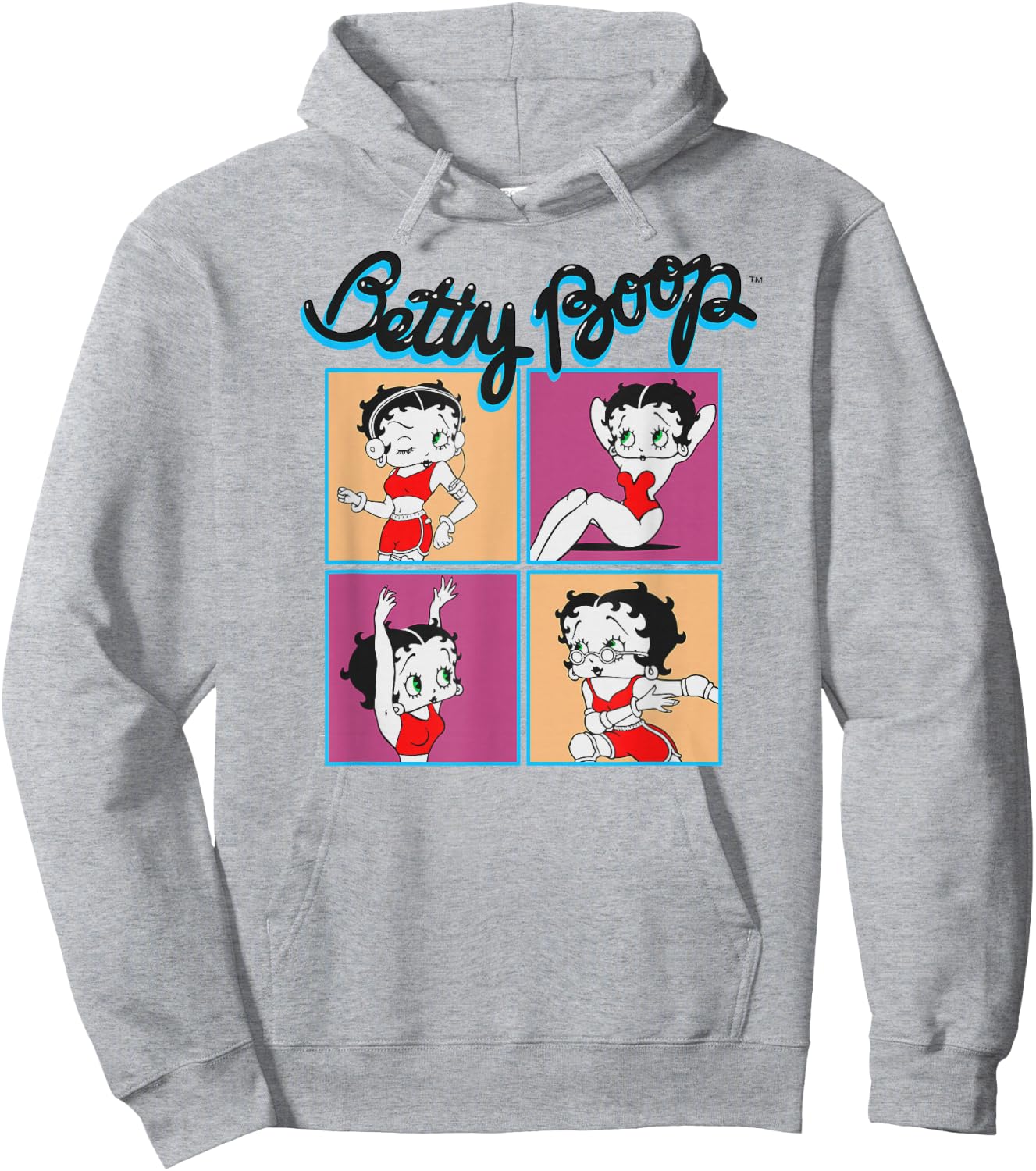 Betty Boop Workout Pose Collage Hoodie - Hoodie | Ash