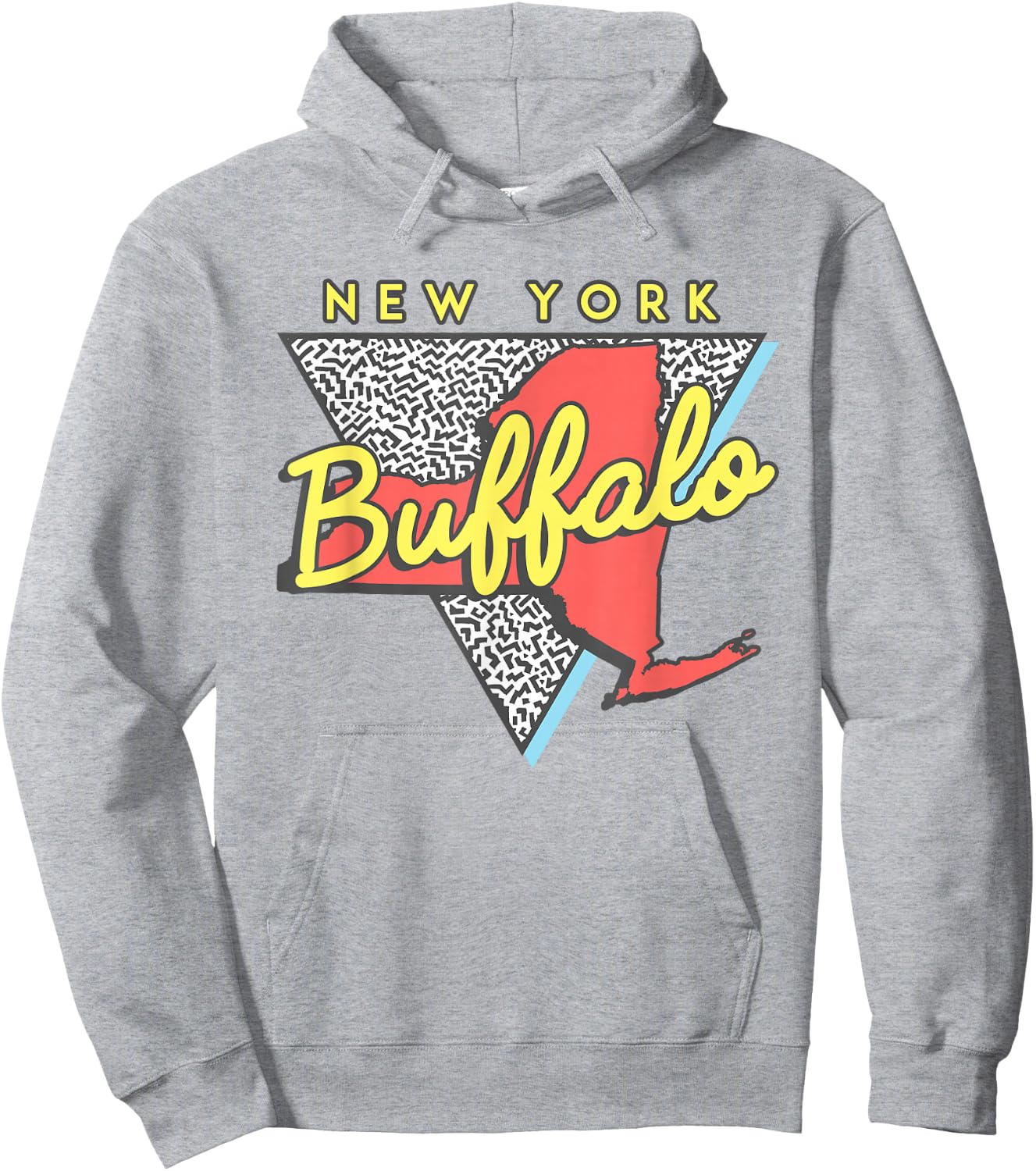 Buffalo New York T Shirt Vintage Triangle Hoodie - Hoodie | Ash
