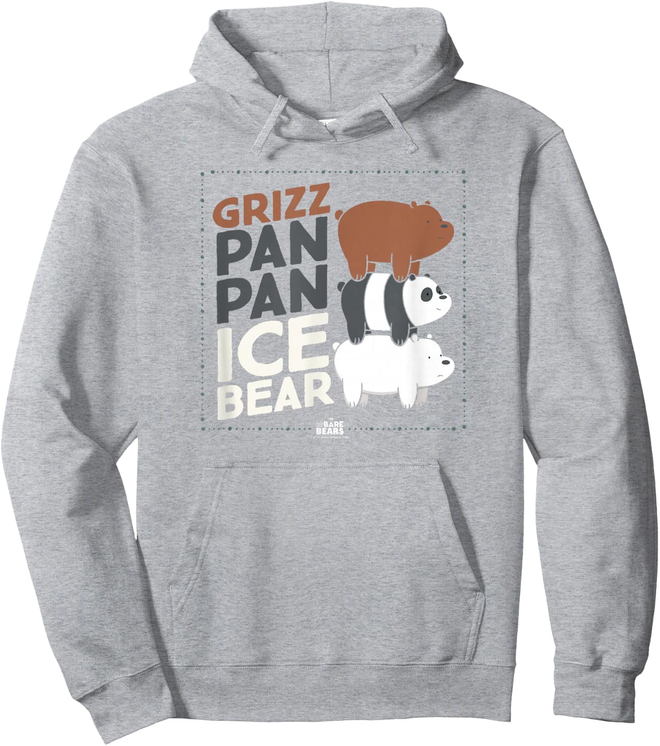 We Bare Bears Grizz Pan Pan Ice Bear Hoodie - Hoodie | Ash