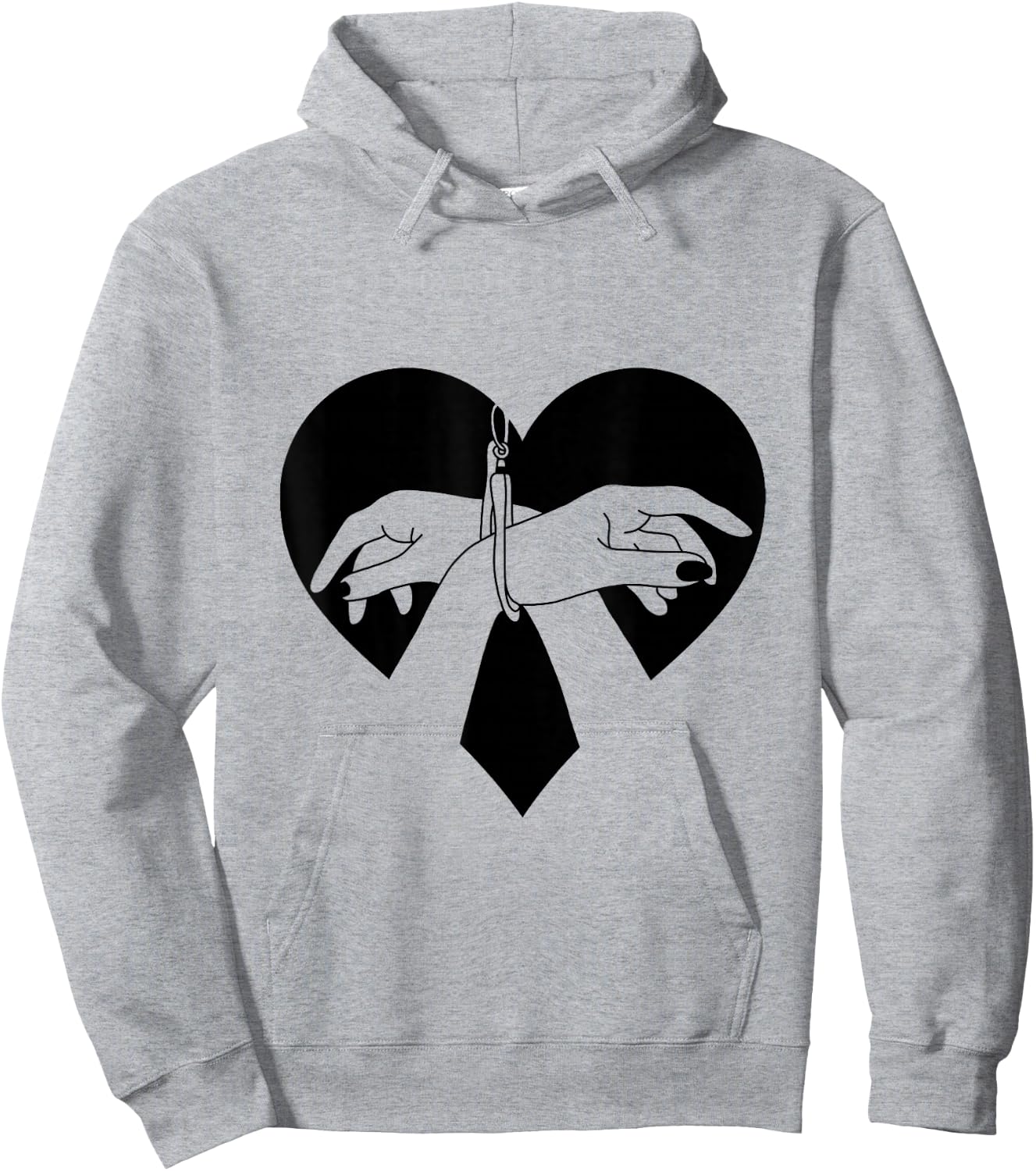 Hand Cuffed BDSM Bondage Heart Hoodie - Hoodie | Ash