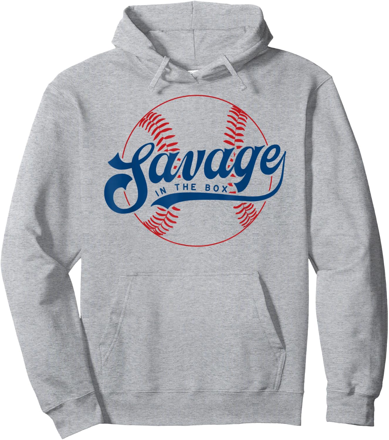 Savage in the Box Funny Baseball Saying Hoodie - Hoodie | Ash