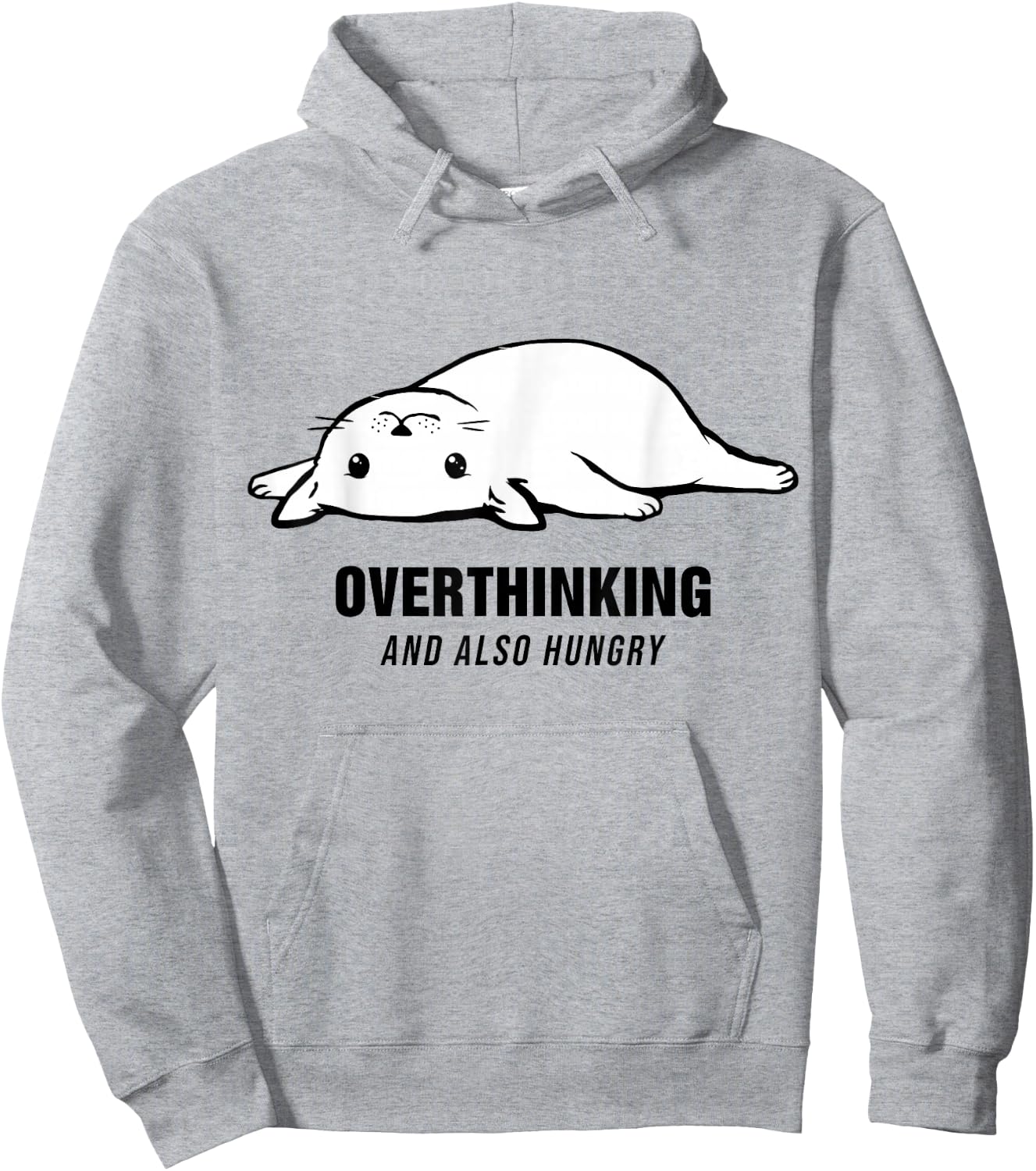 Overthinking and Also Hungry Funny A Cat Hoodie - Hoodie | Ash