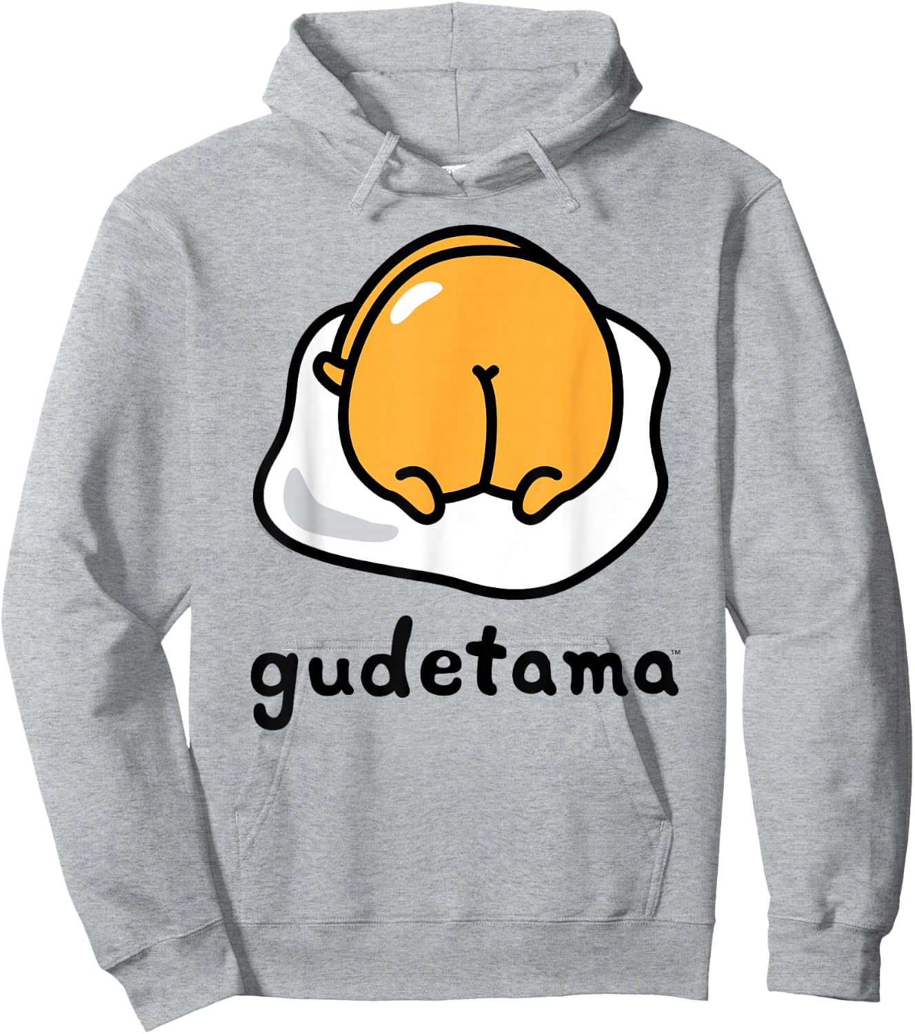 Gudetama The Lazy Egg Backside Logo Shirt Hoodie - Hoodie | Ash