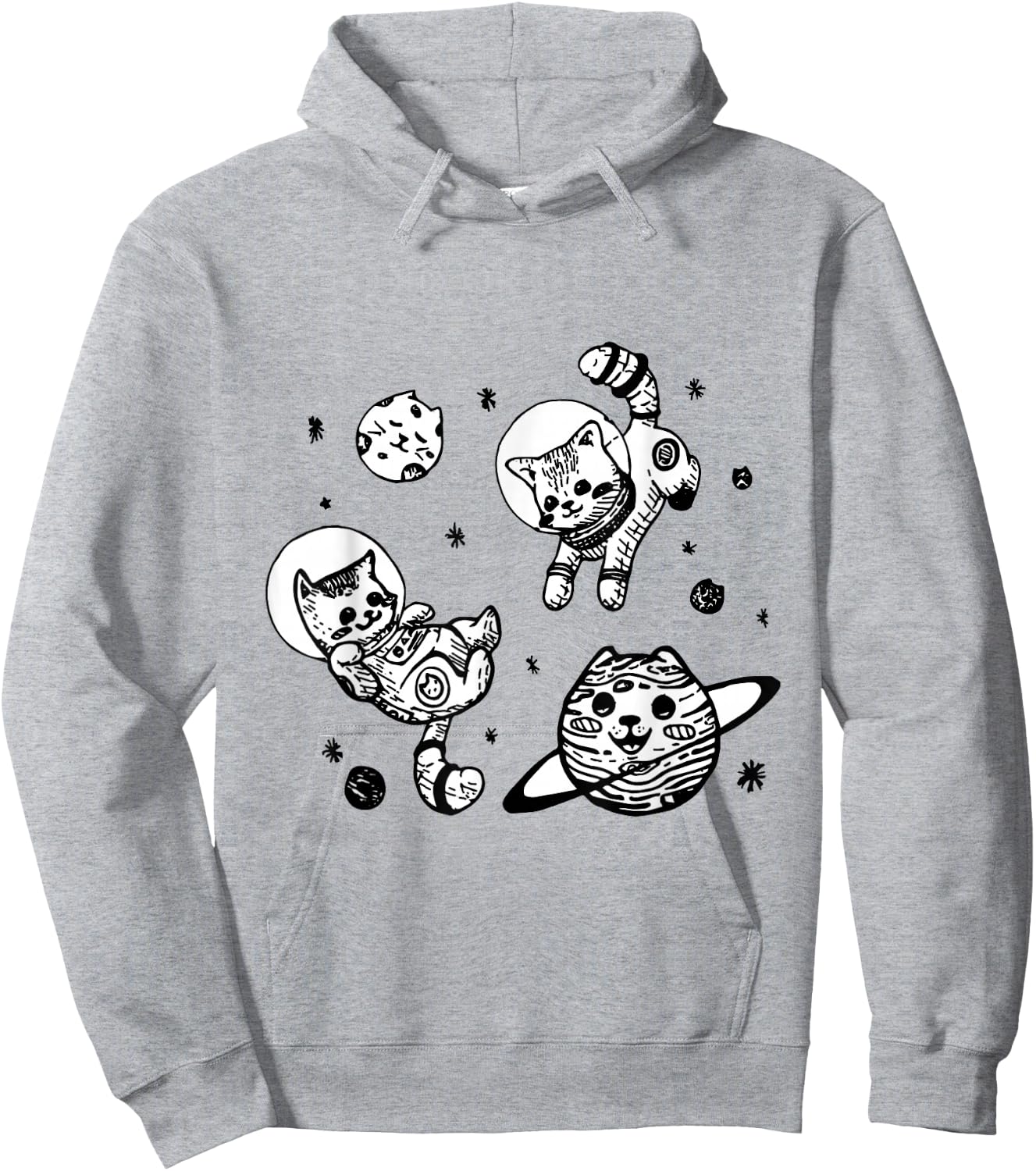 Kitty Cats Flying in Space - Kittens Hoodie - Hoodie | Ash
