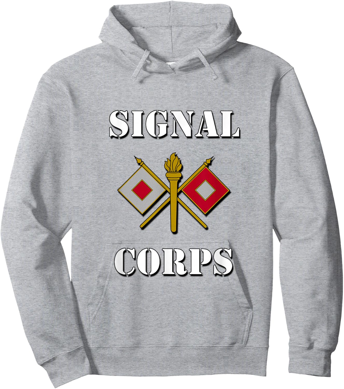 US Army Signal Corps Branch Insignia Shirt Hoodie - Hoodie | Ash