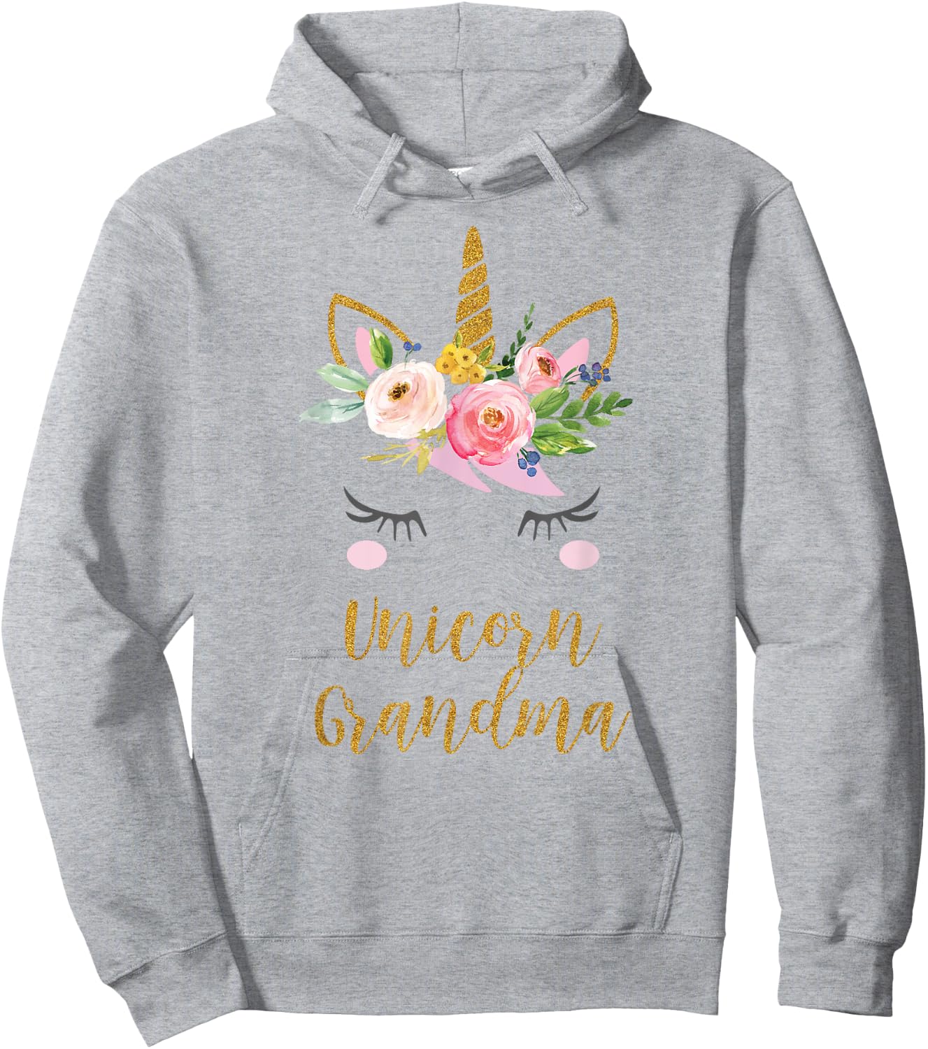 Unicorn Grandma Shirt, Floral Bouquet Hoodie - Hoodie | Ash