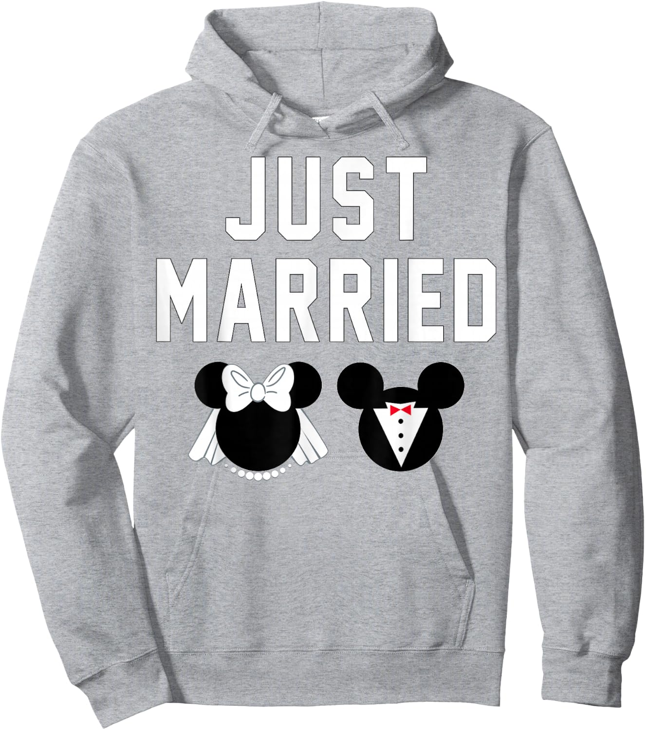 Mickey Mouse Minnie Mouse - Just Married Hoodie - Hoodie | Ash
