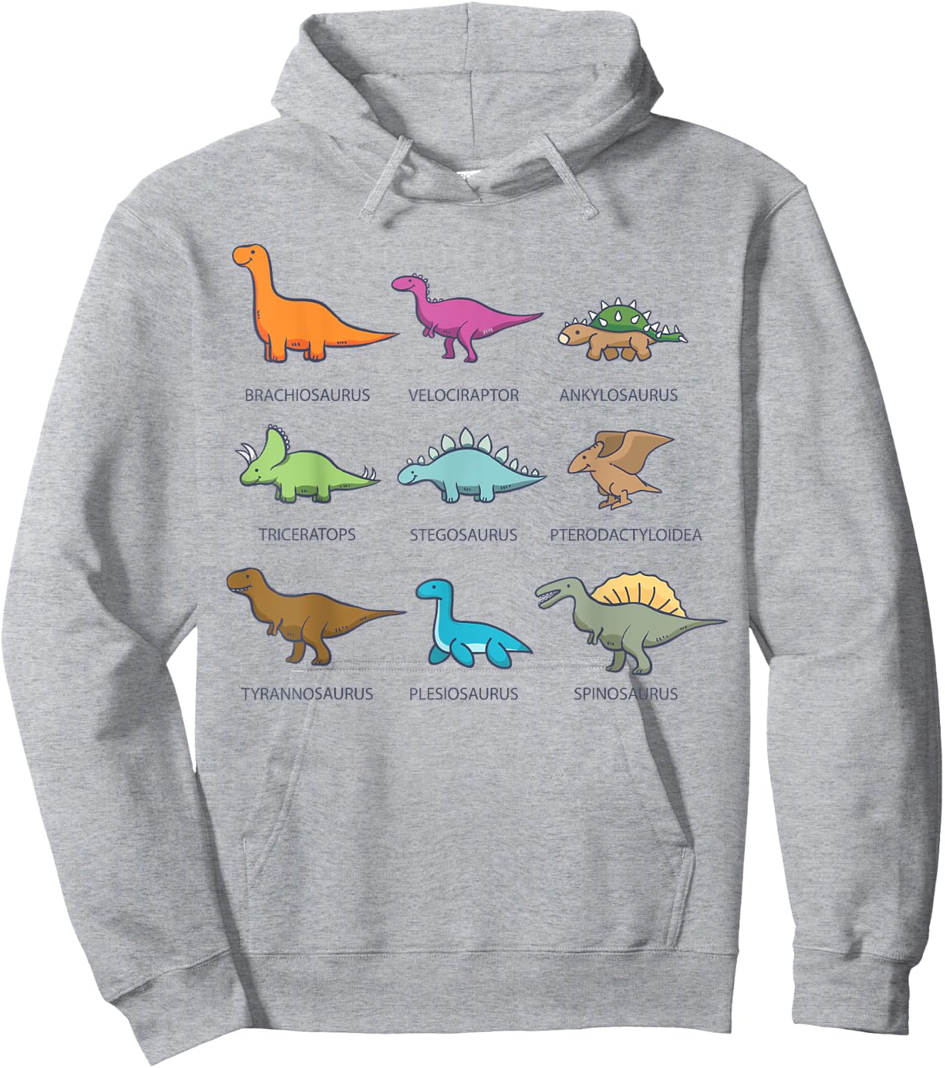 Types of Dinosaurs Shirt | Educational Gift Hoodie - Hoodie | Ash