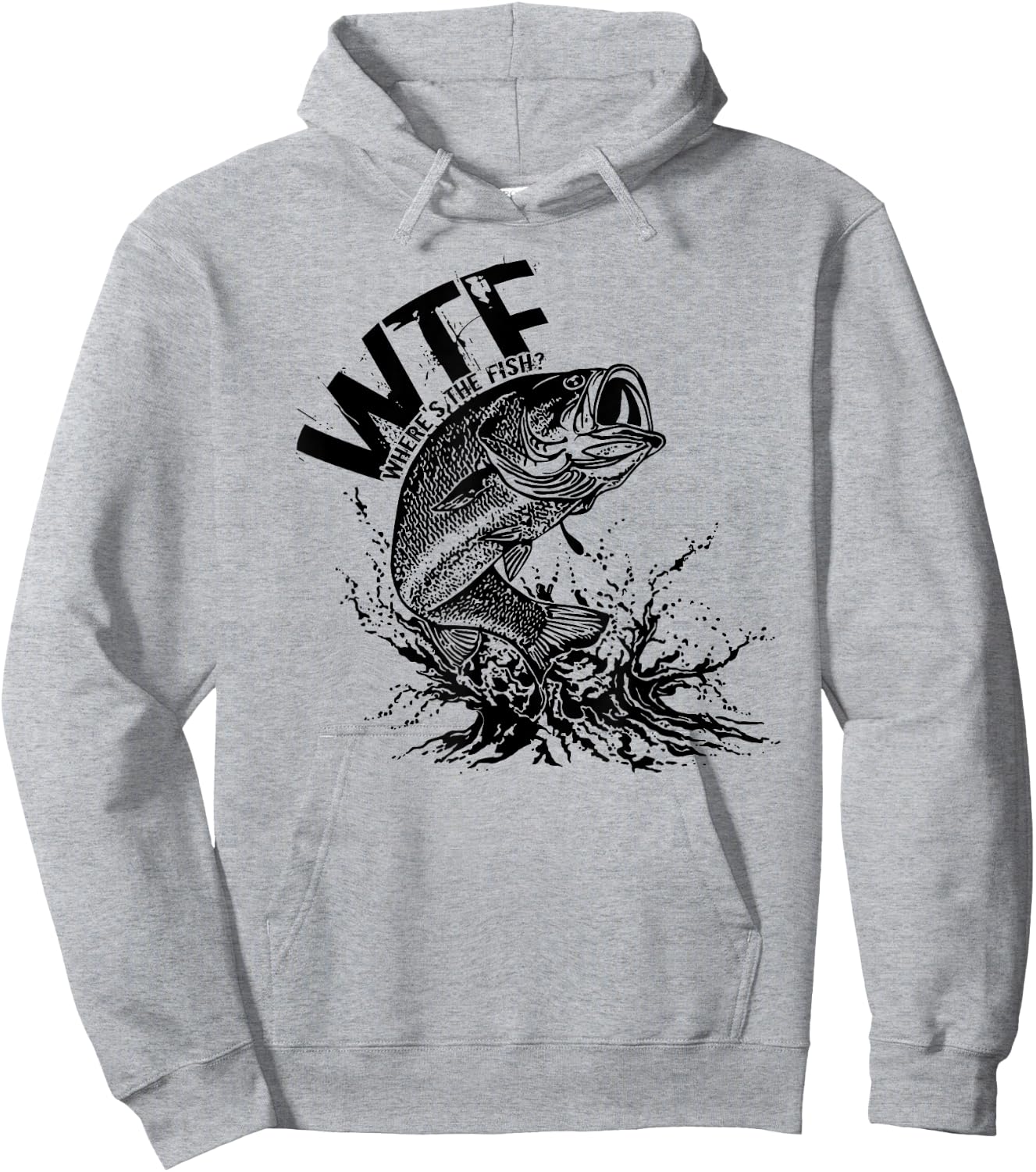 WTF Where's The Fish for Fishermen Hoodie - Hoodie | Ash