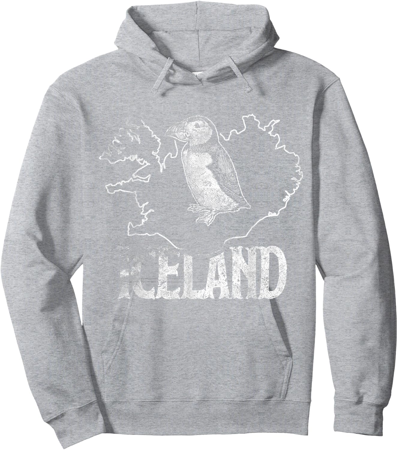 Iceland Map Love Puffins Cute Puffin Gift Kids Hoodie - Hoodie | Ash