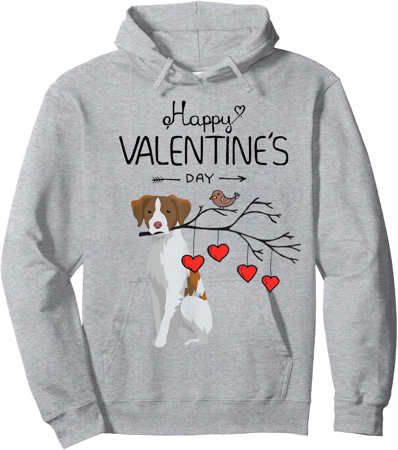 My Brittany Spaniel Dog Is My Valentines Day Hoodie - Hoodie | Ash