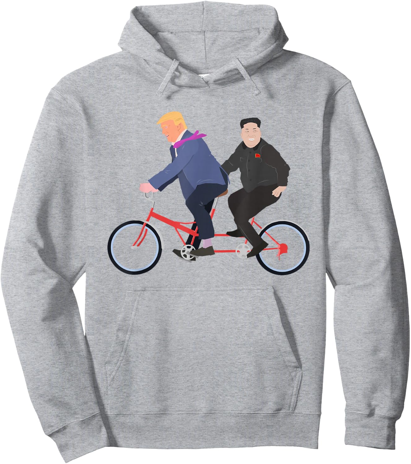 Trump and Kim Jong Un Tandem Bike Funny Hoodie - Hoodie | Ash