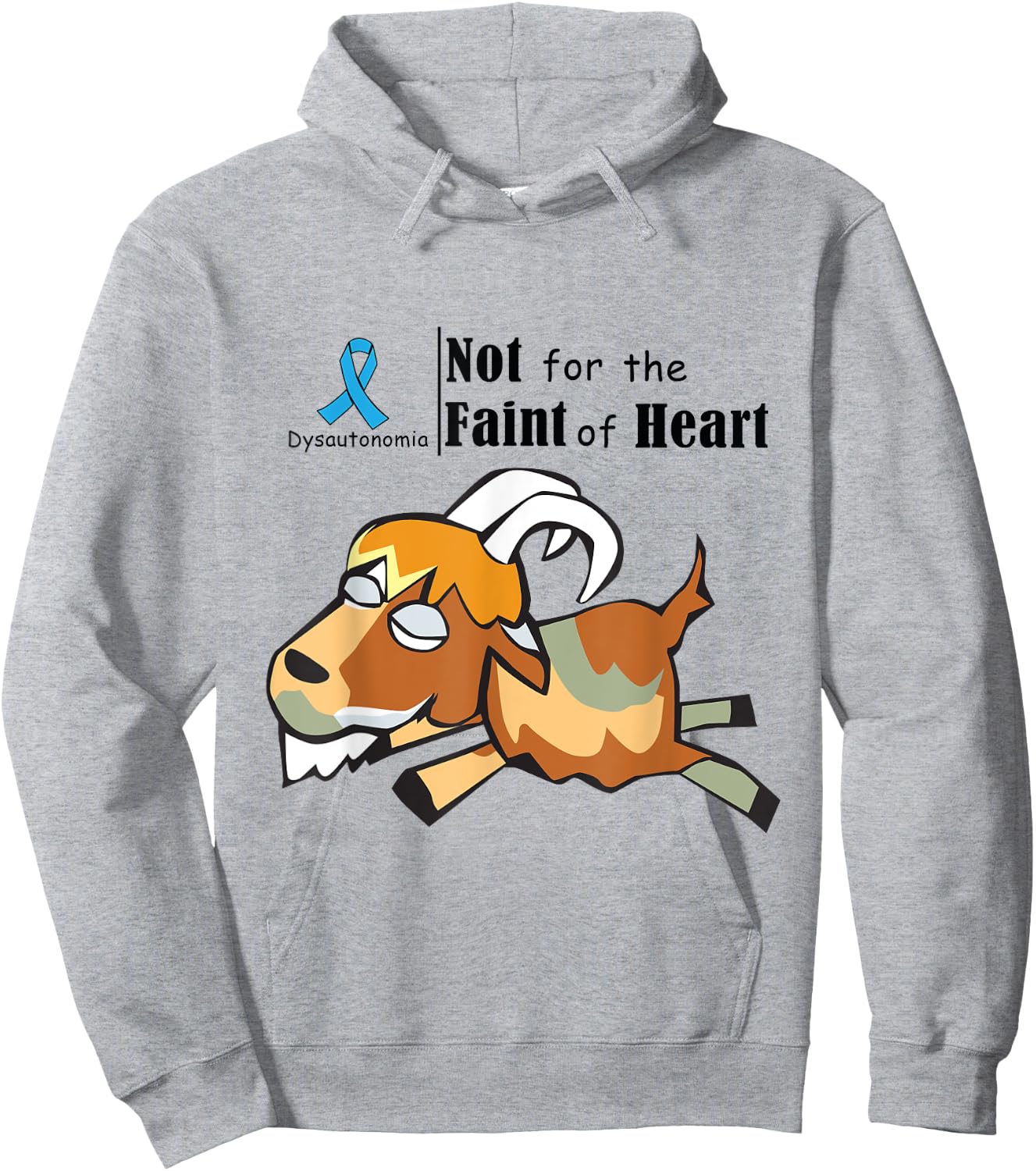 Paxton the Fainting Goat, Dysautonomia, POTS Hoodie - Hoodie | Ash