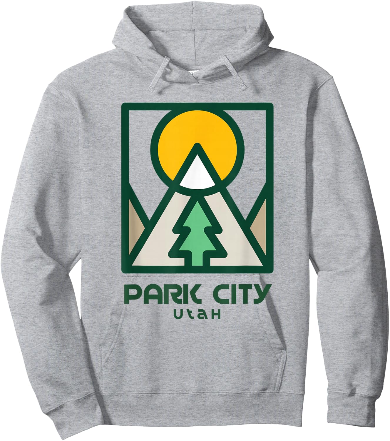 Park City Utah Mountains Tree Hoodie - Hoodie | Ash