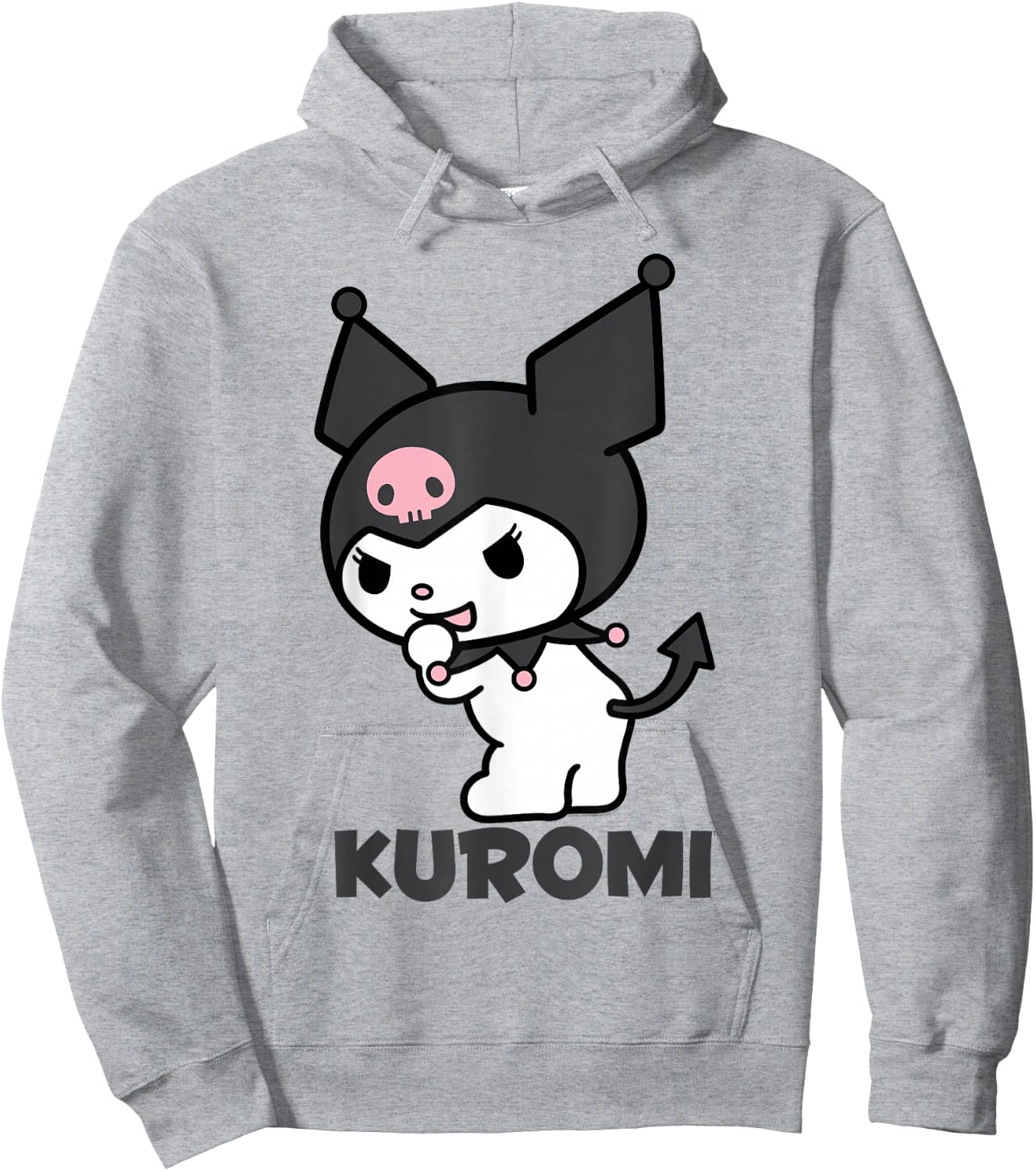 Sanrio Kuromi Backside Logo Shirt Hoodie - Hoodie | Ash