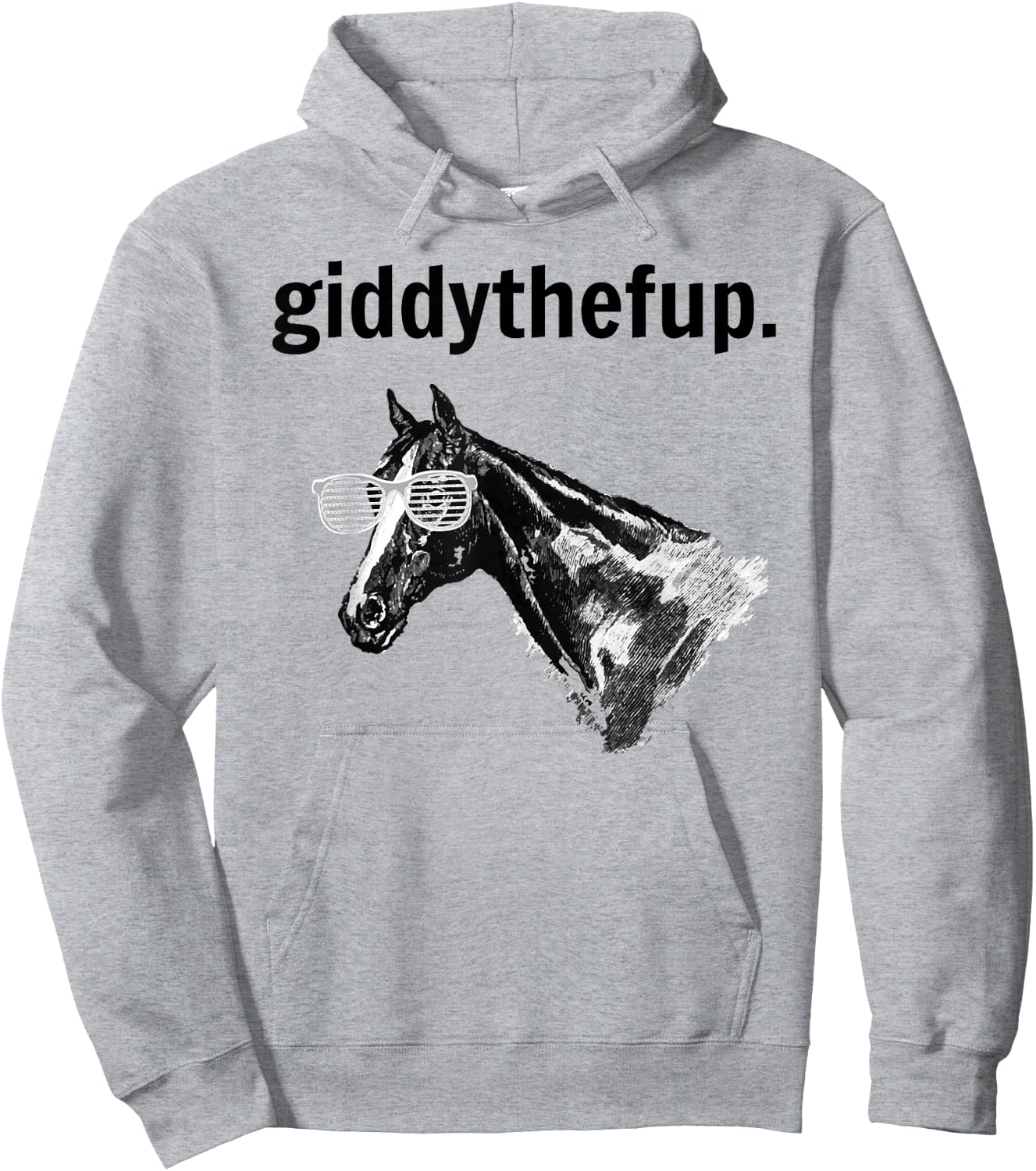 Funny Retro Horse Racing Gift: GIDDY THE F UP Hoodie - Hoodie | Ash