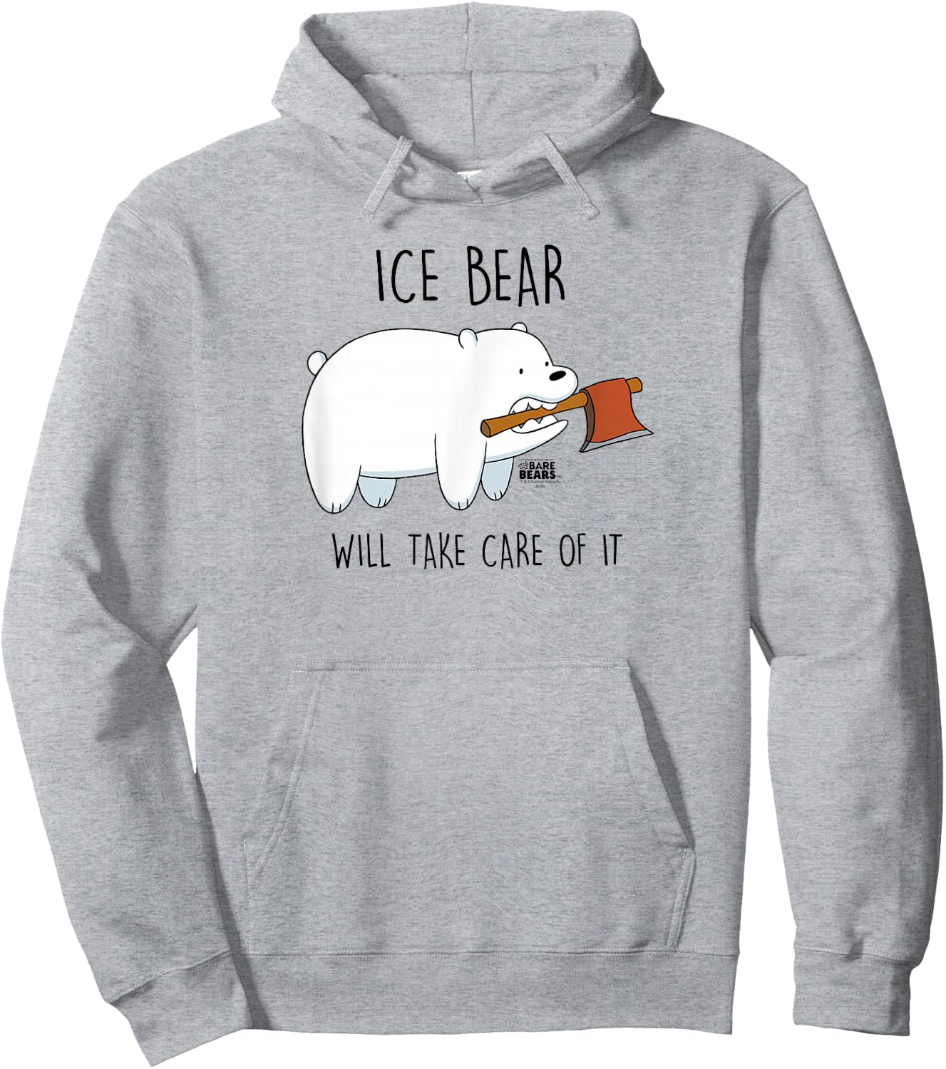 We Bare Bears Take Care of It Small Hoodie - Hoodie | Ash