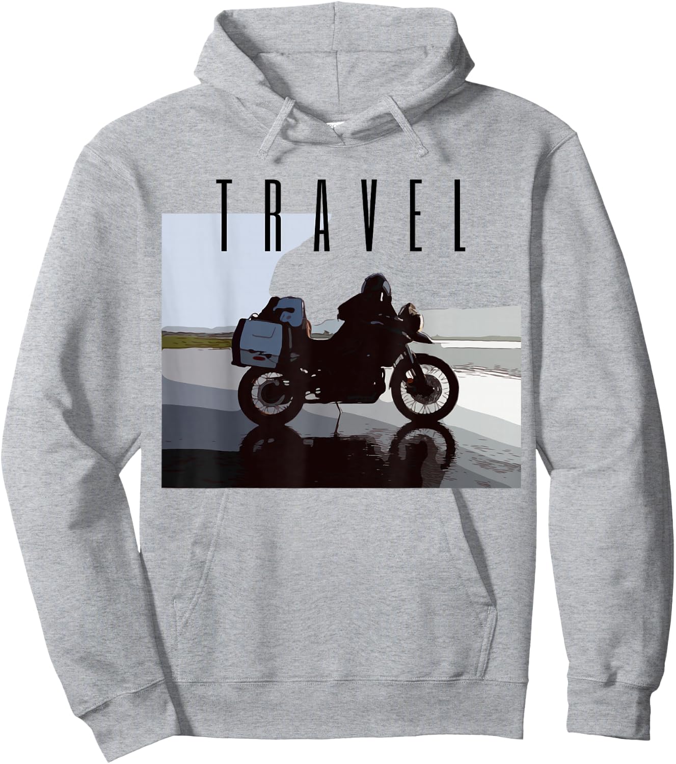 Motorcycle Travel Adventure Bike Hoodie - Hoodie | Ash
