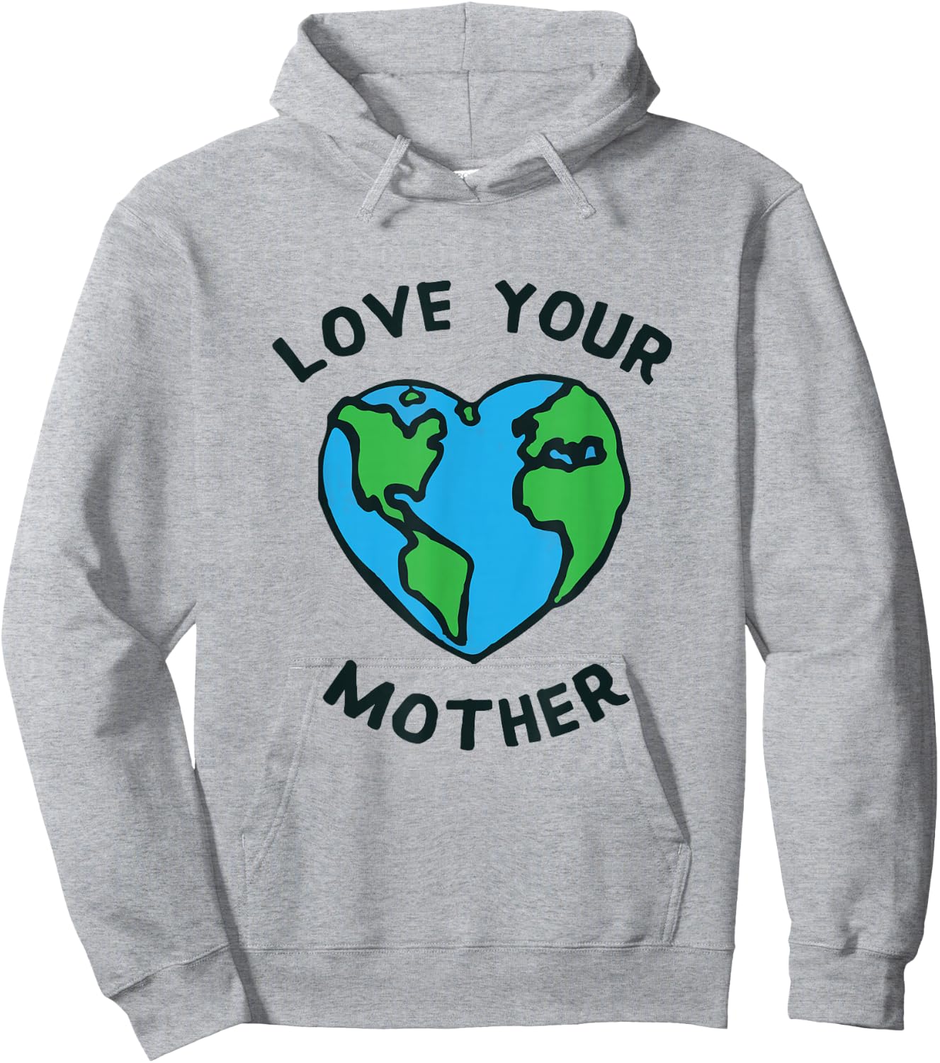 Love Your Mother Earth Heart Shirt Hoodie - Hoodie | Ash