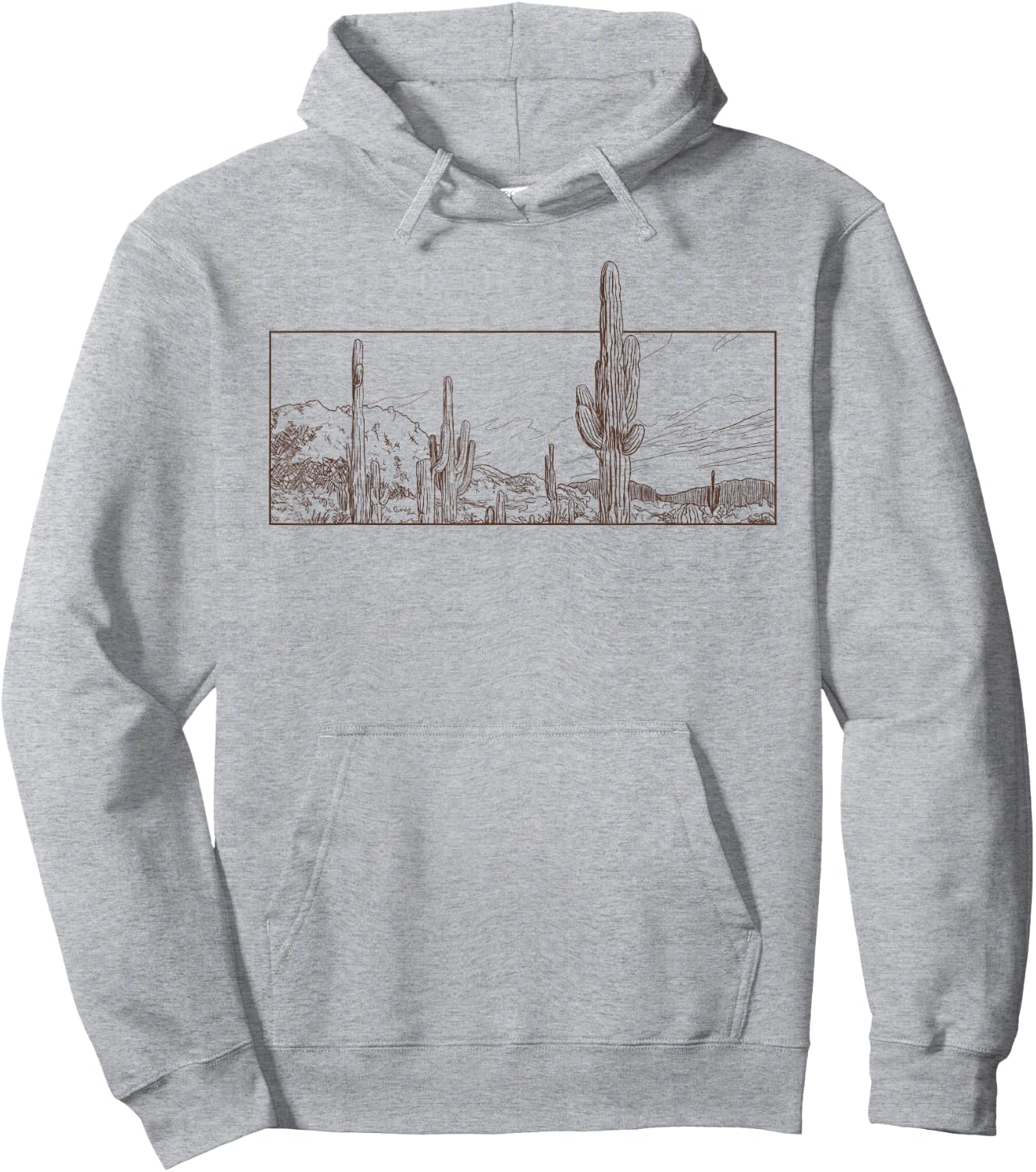 Desert Cactus scene shirt Hoodie - Hoodie | Ash