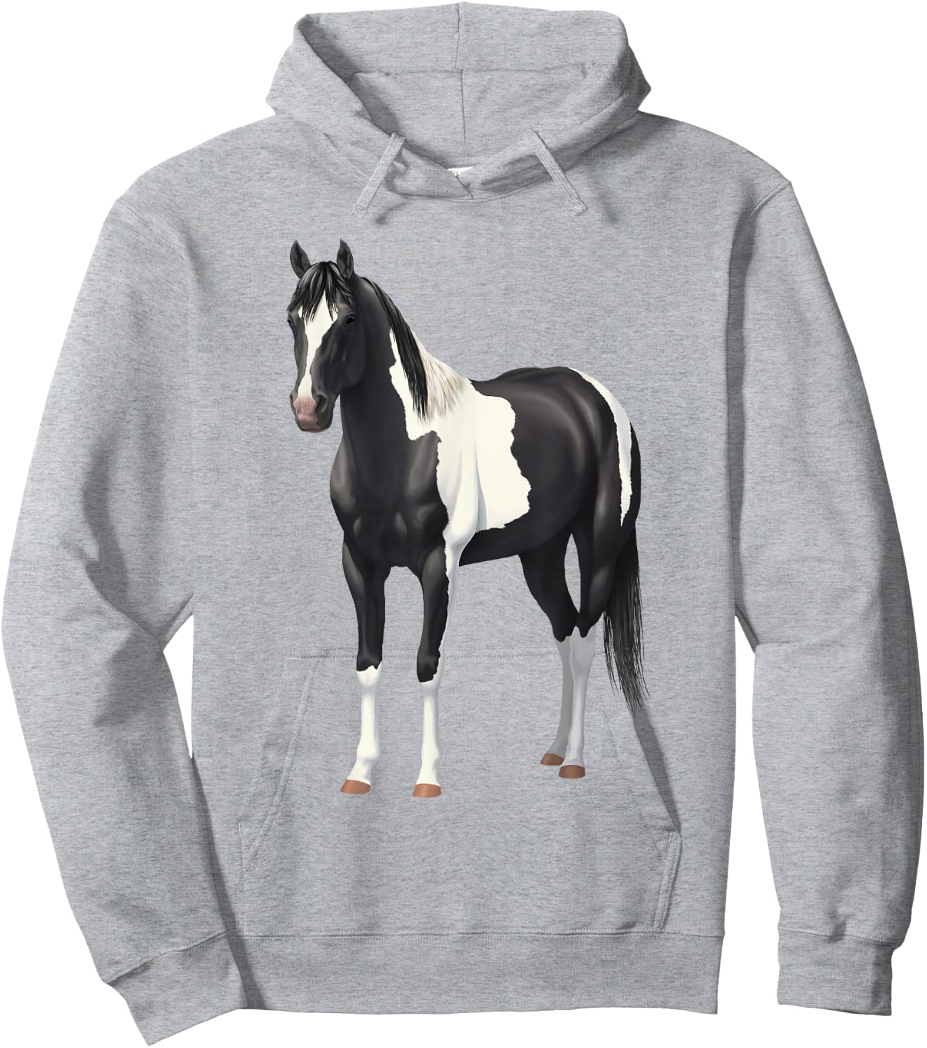 Beautiful Black Pinto Paint Horse Quarter Horse Hoodie - Hoodie | Ash