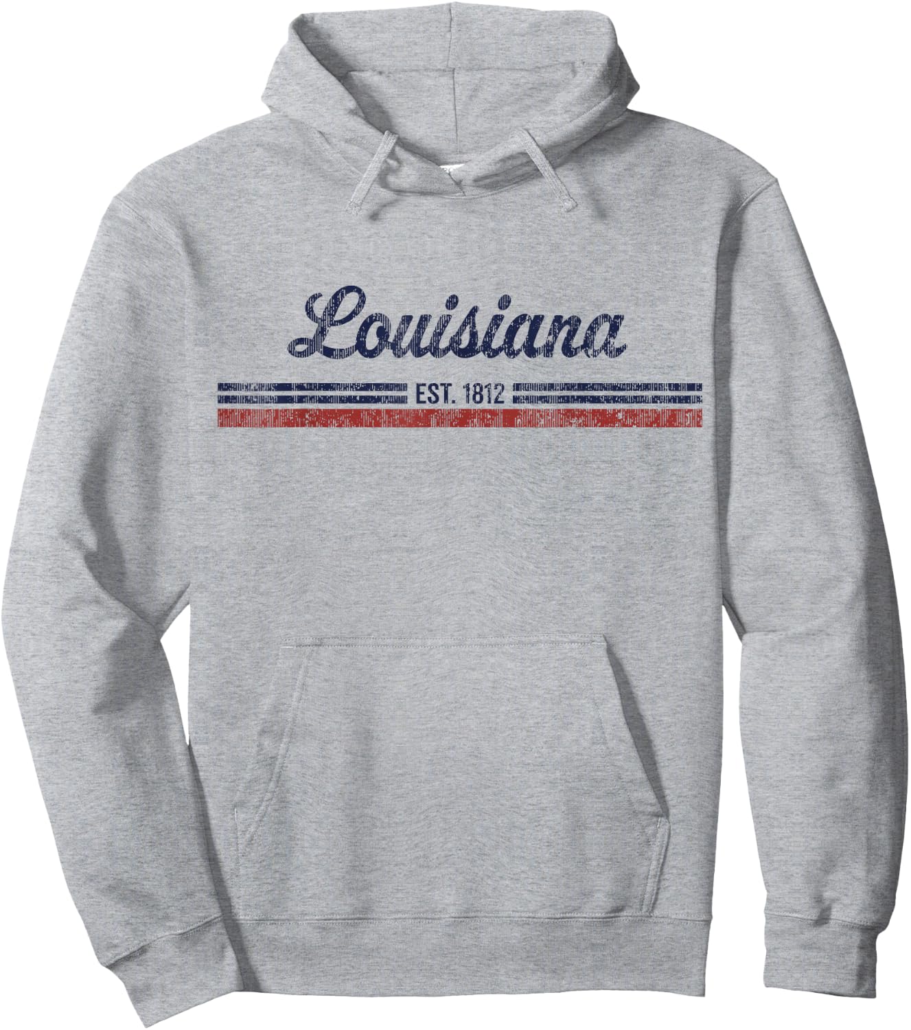 Louisiana Vintage American Flag Retro Design Hoodie - Hoodie | Ash
