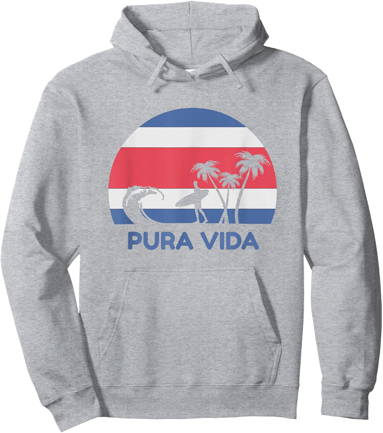 Pura Vida Costa Rica Surf Beach Hoodie - Hoodie | Ash
