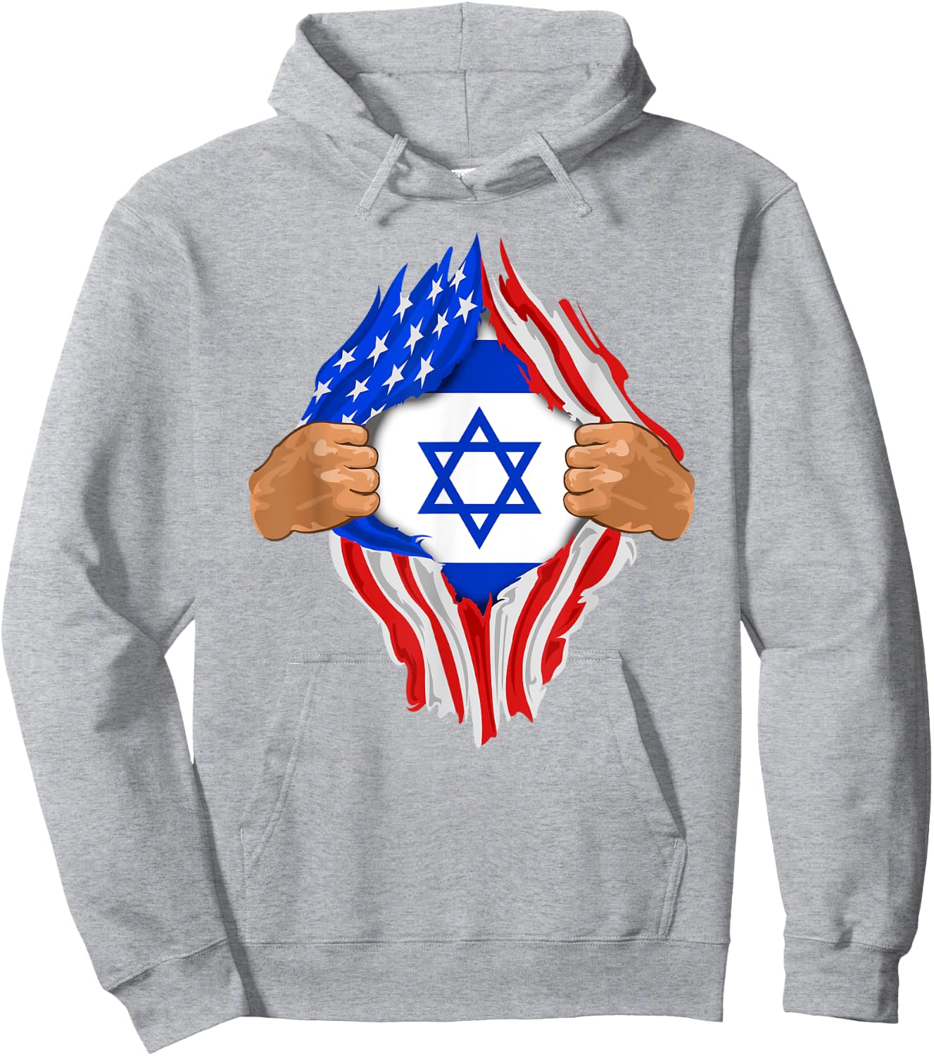 Israeli Blood Inside Me | Israel Flag Gift Hoodie - Hoodie | Ash