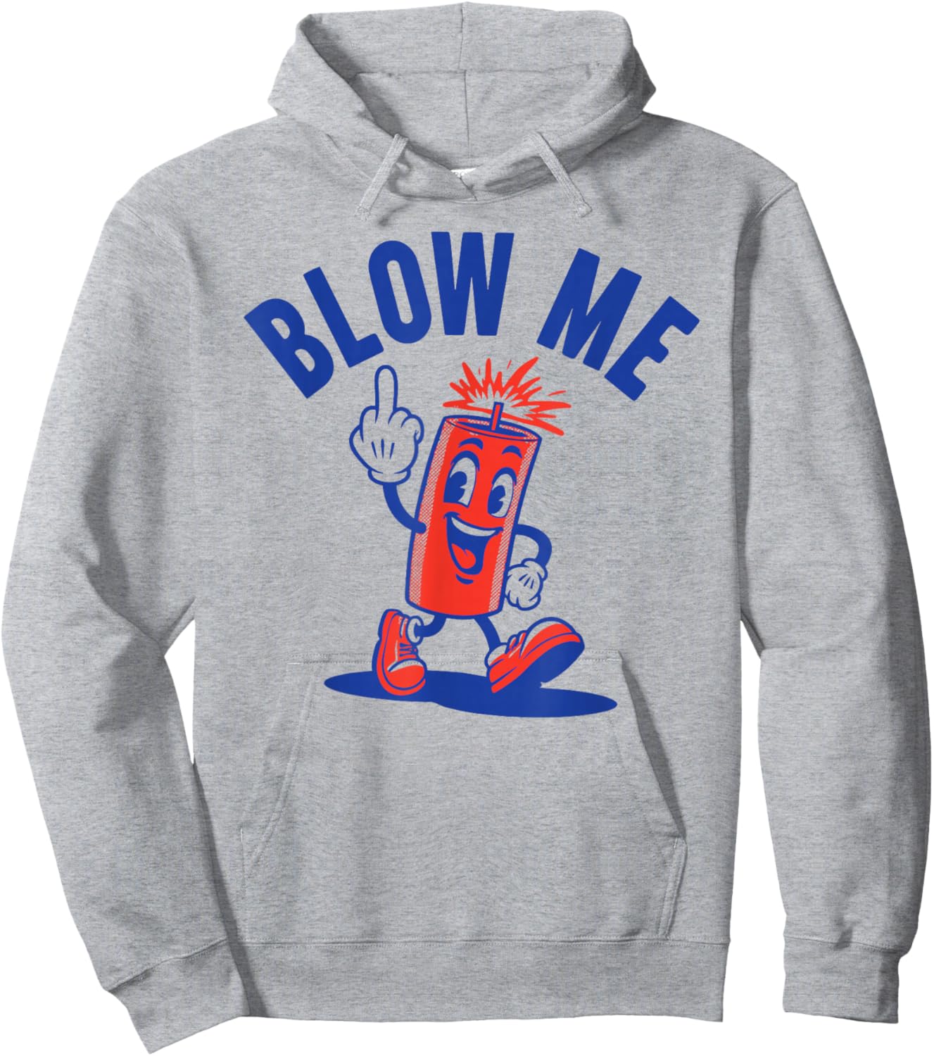 4th of July Funny Blow Me Fireworks Hoodie - Hoodie | Ash