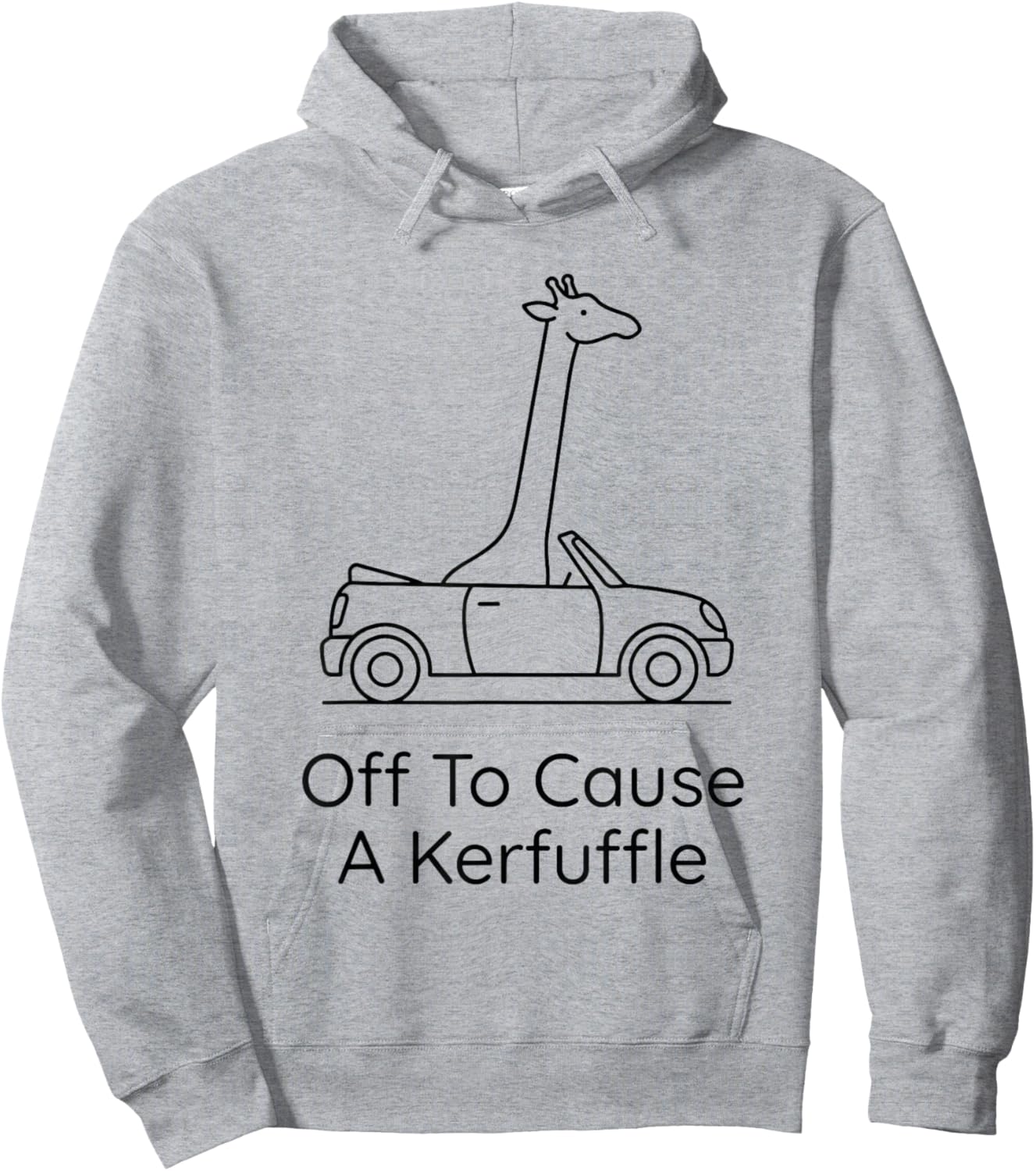 Off to Cause A Kerfuffle Giraffe Minimalist Hoodie - Hoodie | Ash