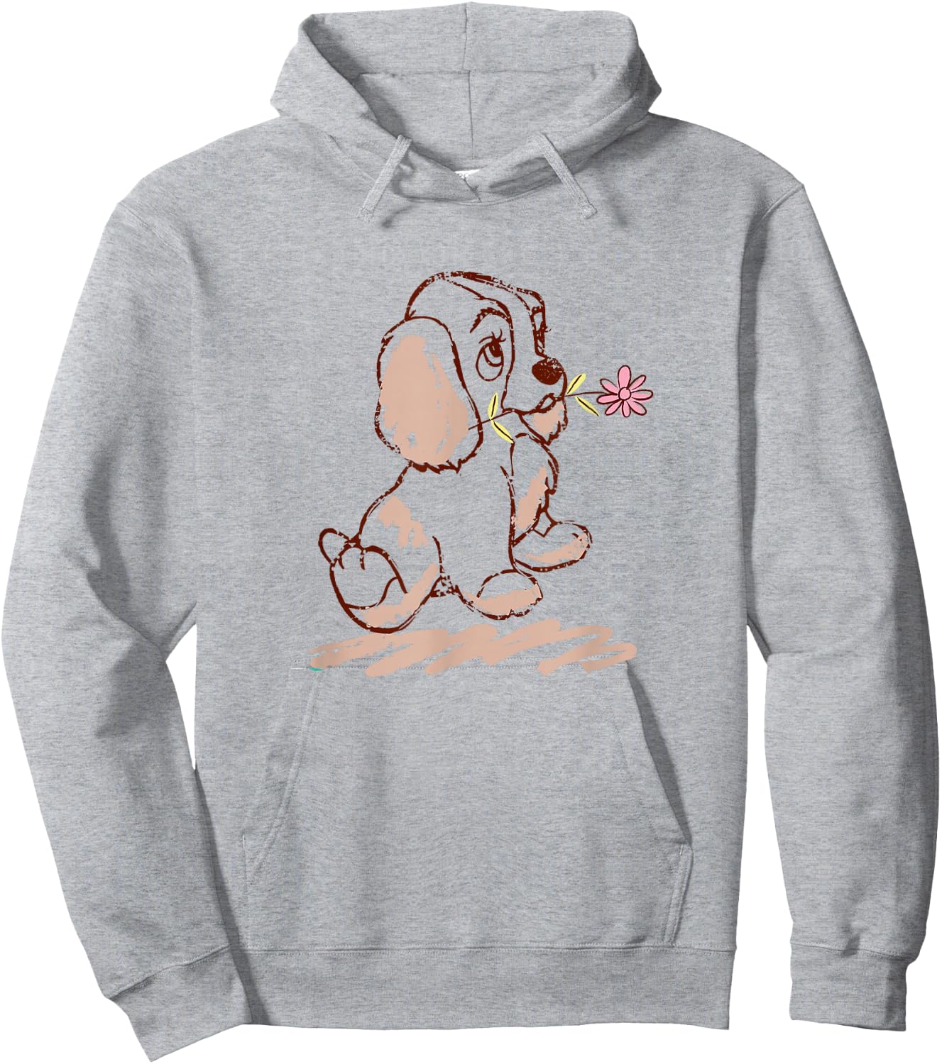 Disney Lady and The Tramp Lady Puppy Sketch Hoodie - Hoodie | Ash