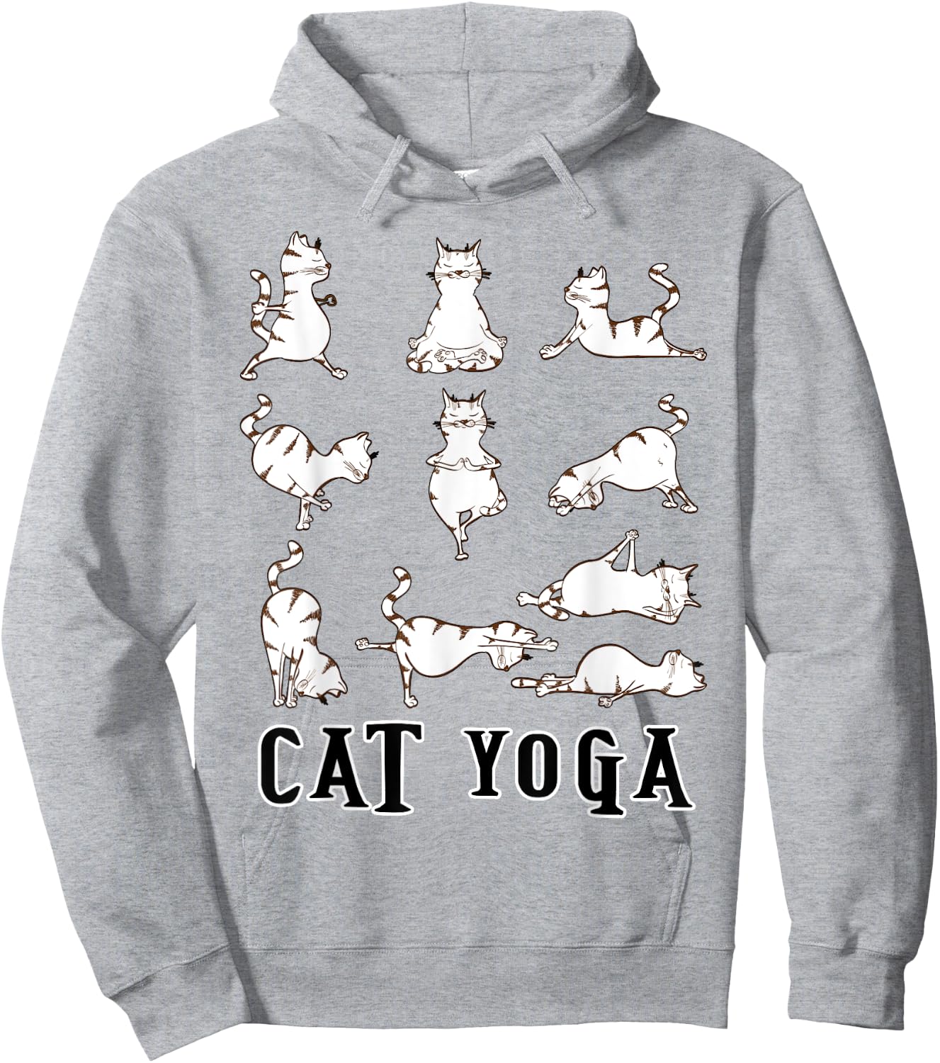 Fun Cat Yoga Gift T Shirt, Cute Family Gift, Lt Hoodie - Hoodie | Ash
