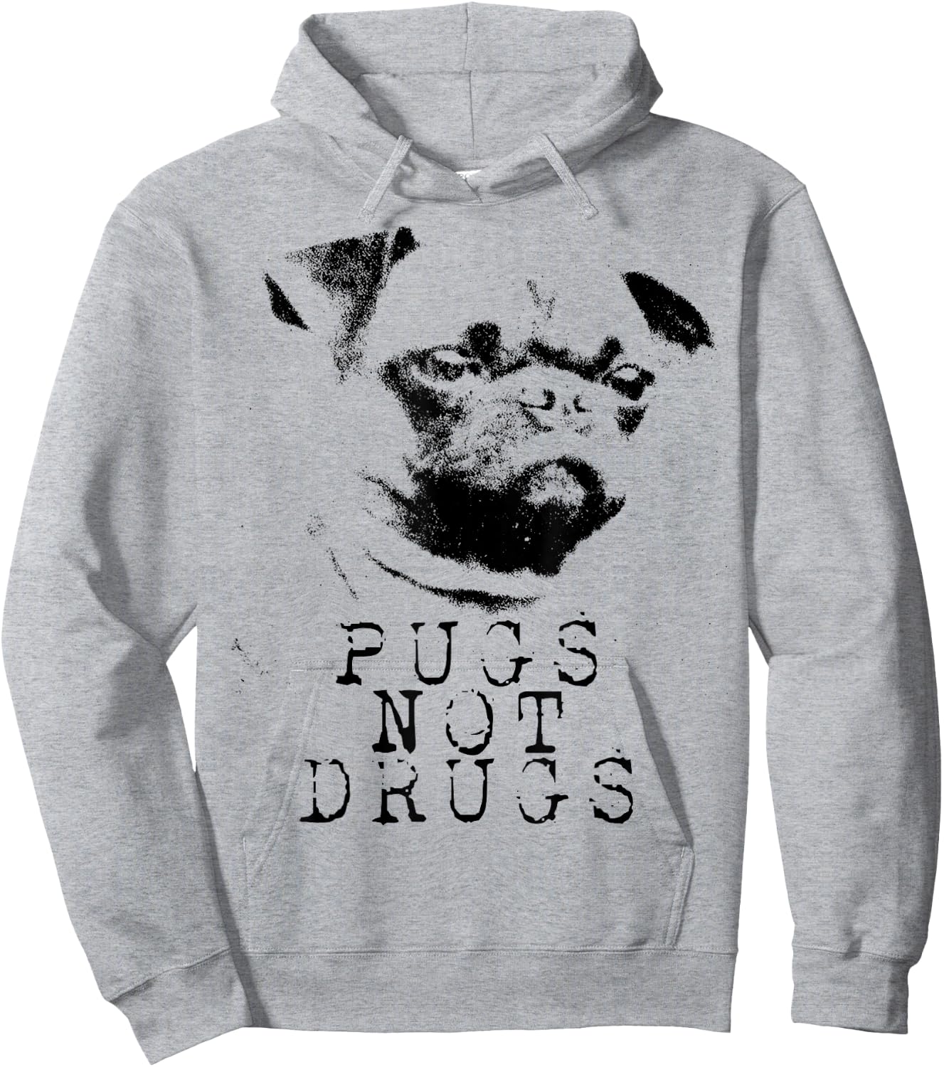 Pugs Not Drugs Funny Pug Dog Owner Pug Lover Hoodie - Hoodie | Ash
