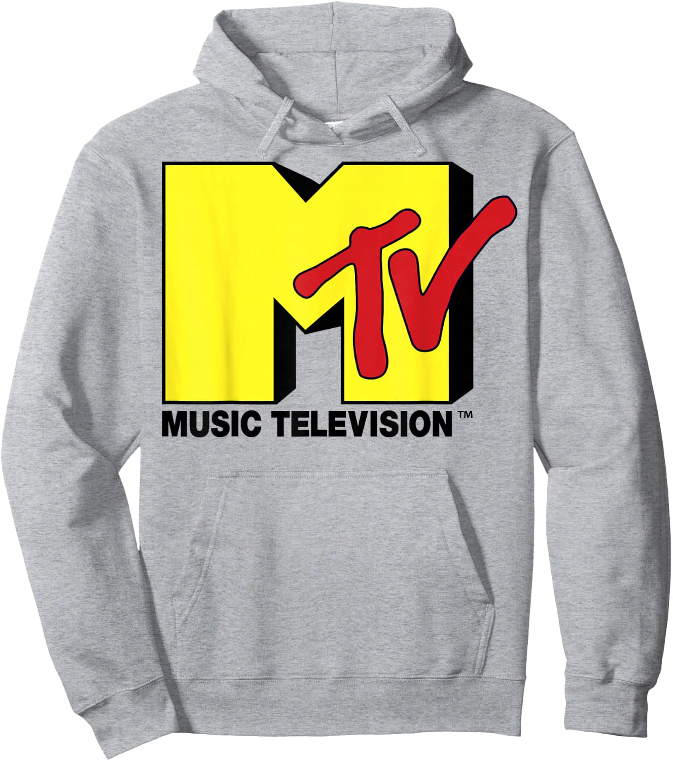 MTV Bright Yellow M & Red TV Logo Graphic Hoodie - Hoodie | Ash