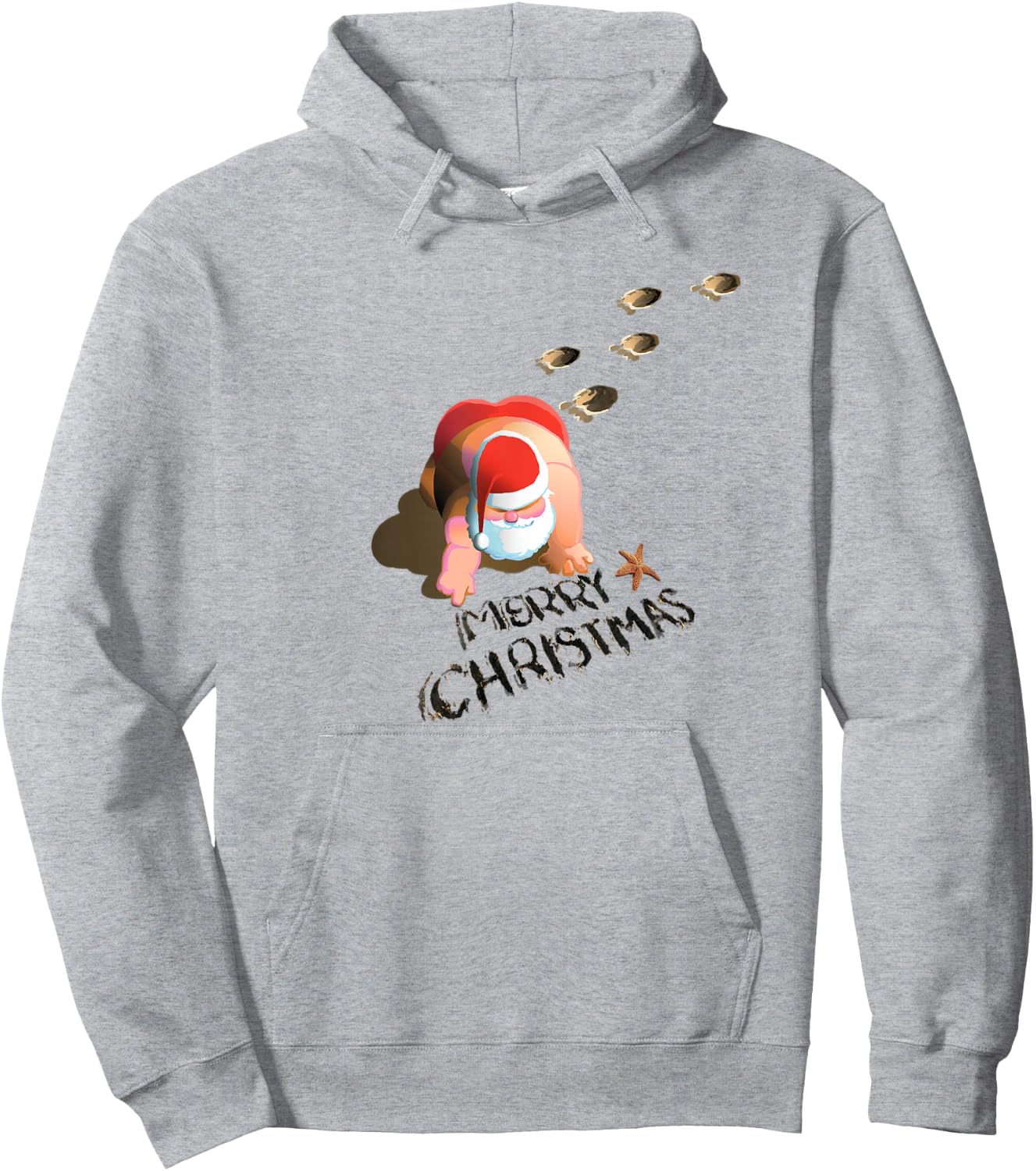 Merry Christmas - Beach Christmas Hoodie - Hoodie | Ash