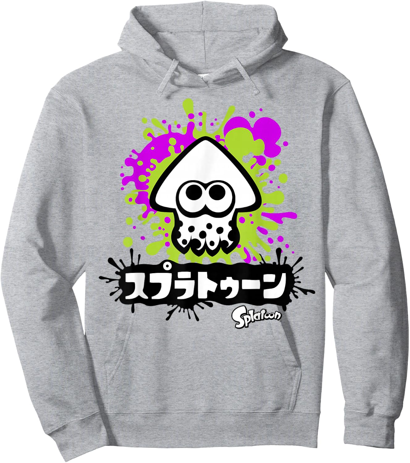 Nintendo Splatoon Inkling Text Splatter Graphic Hoodie - Hoodie | Ash