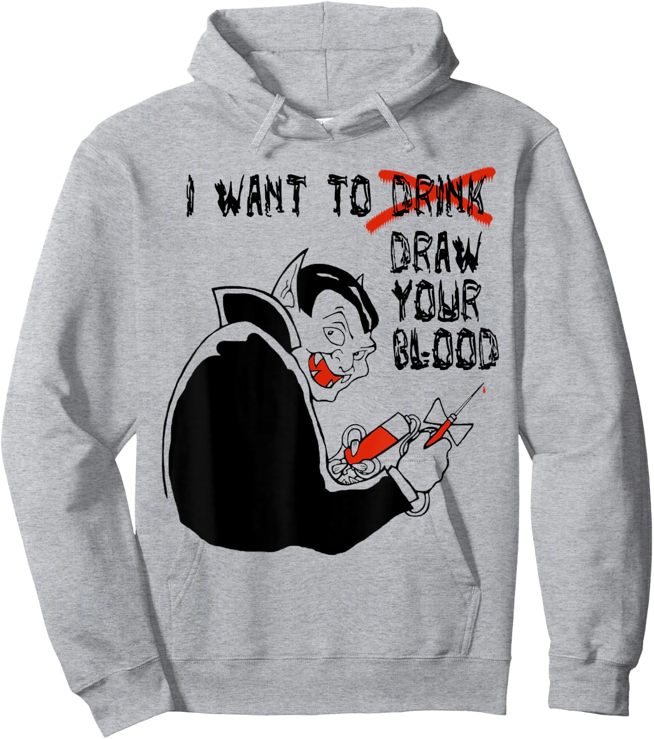 Halloween Vampire Funny Shirt for Phlebotomists Hoodie - Hoodie | Ash
