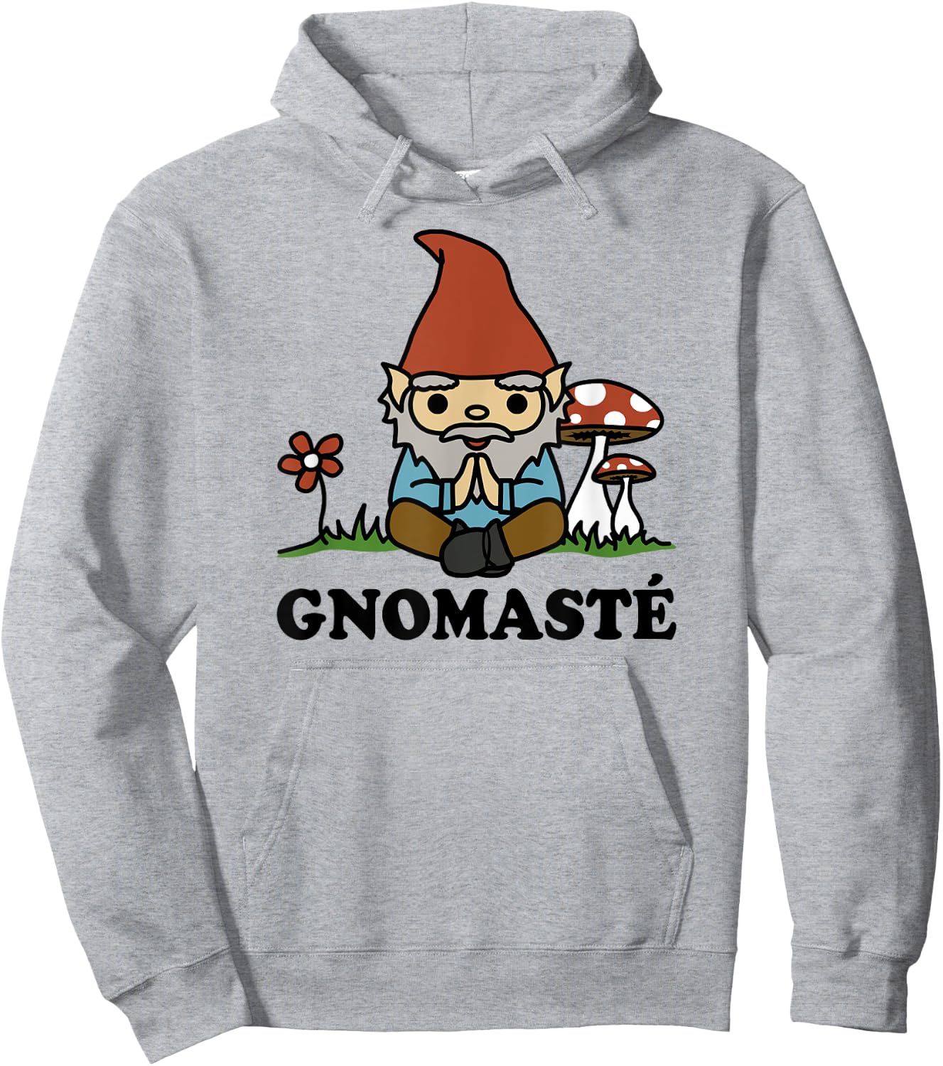 Gnomaste Cute Meditating Gnome Funny Yoga Hoodie - Hoodie | Ash