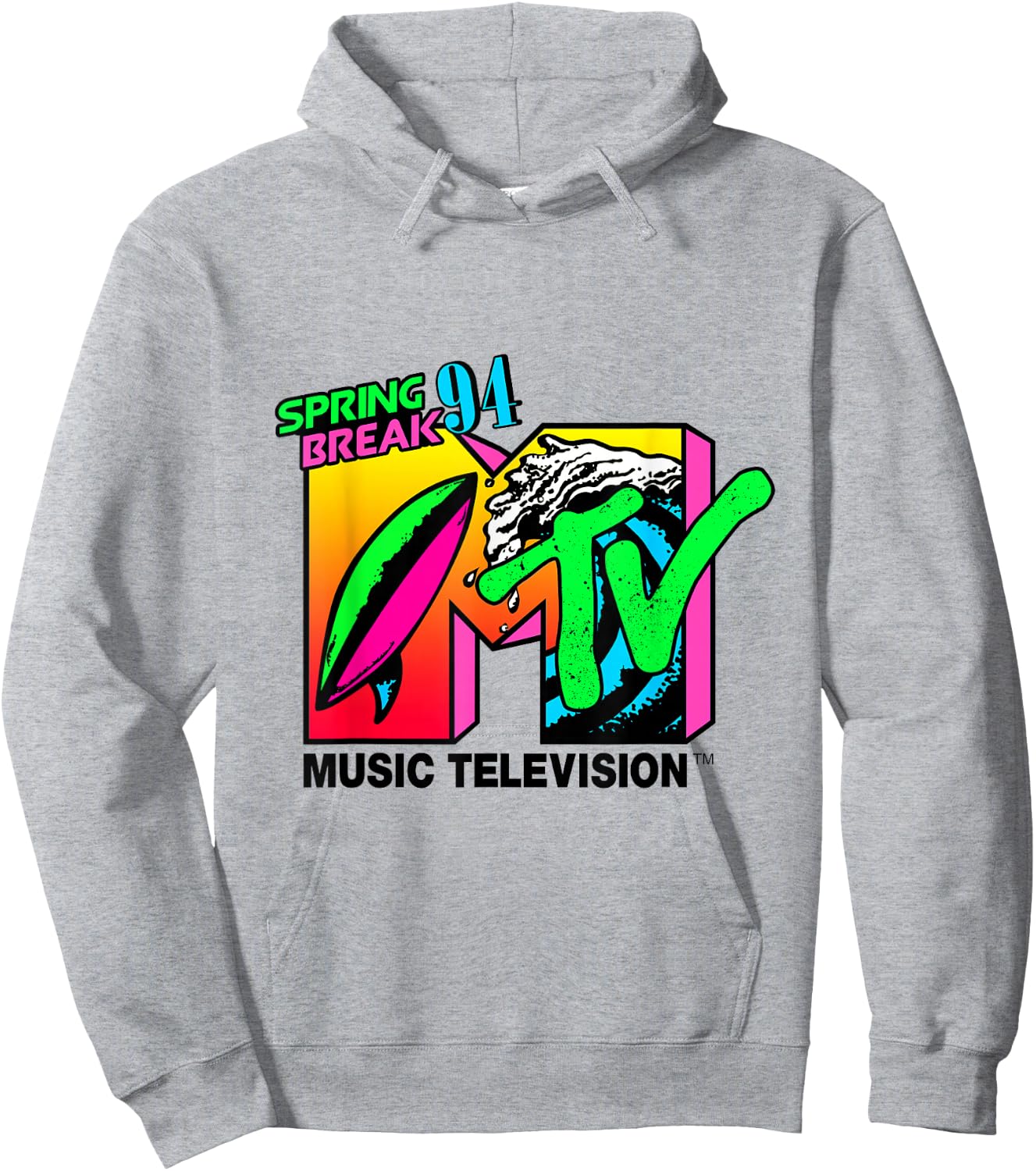 Classic MTV Logo Spring Break 94' T- Shirts Hoodie - Hoodie | Ash