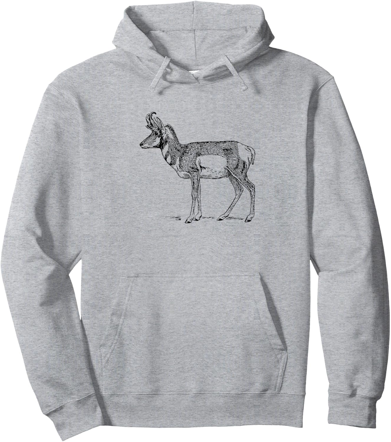 Antelope Pronghorn Shirt Hoodie - Hoodie | Ash