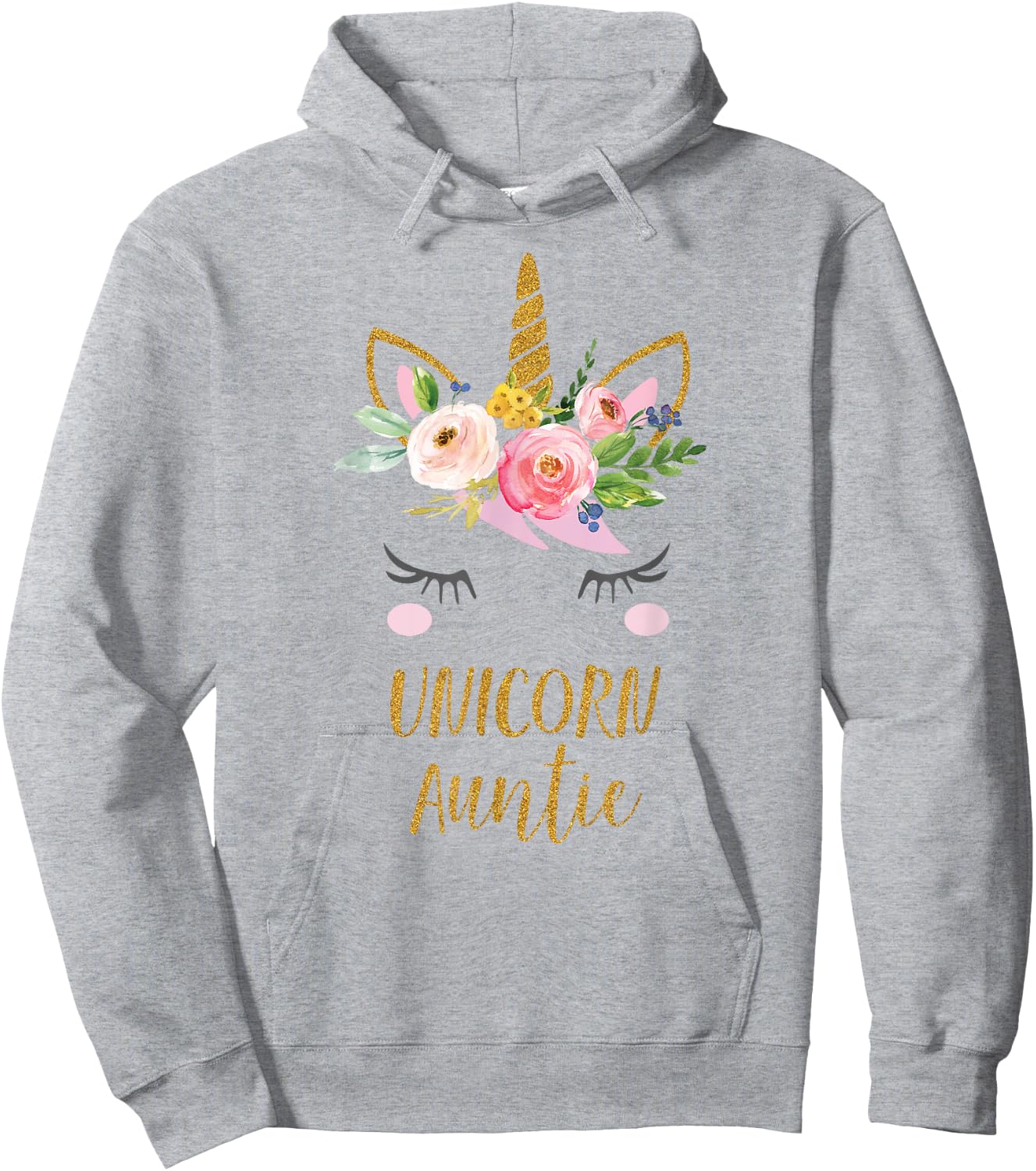 Unicorn Auntie Shirt, Floral Bouquet Hoodie - Hoodie | Ash