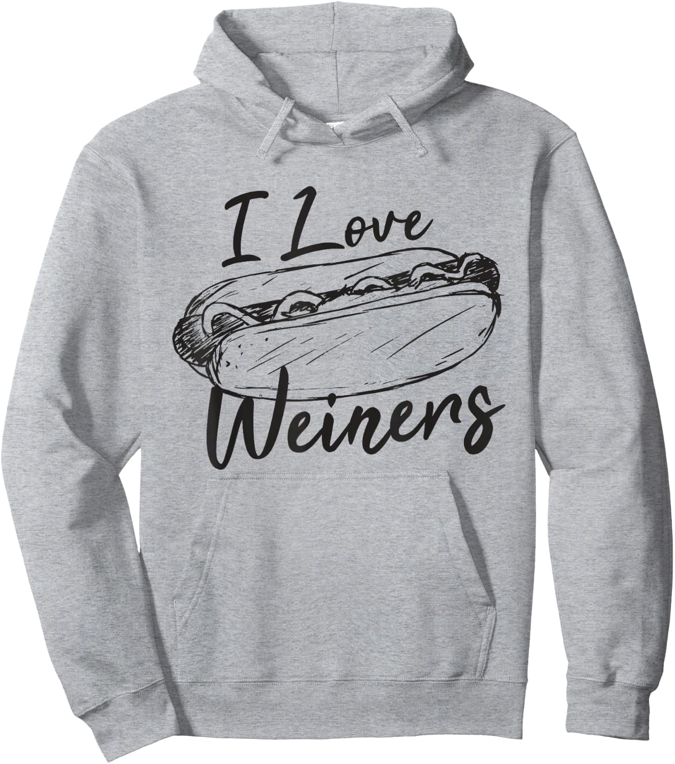 I love Weiners Hot Dog Shirt Hoodie - Hoodie | Ash