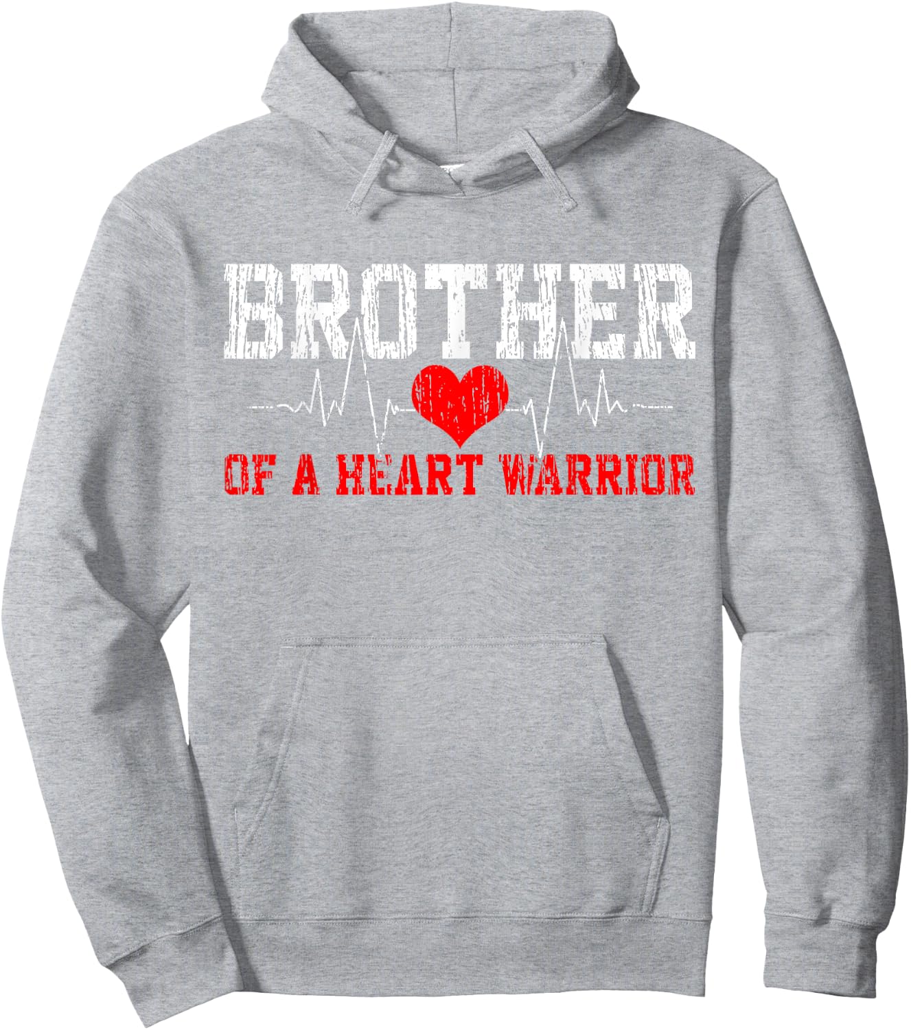 Heart Disease Heartbeat Warrior Brother Gift Hoodie - Hoodie | Ash