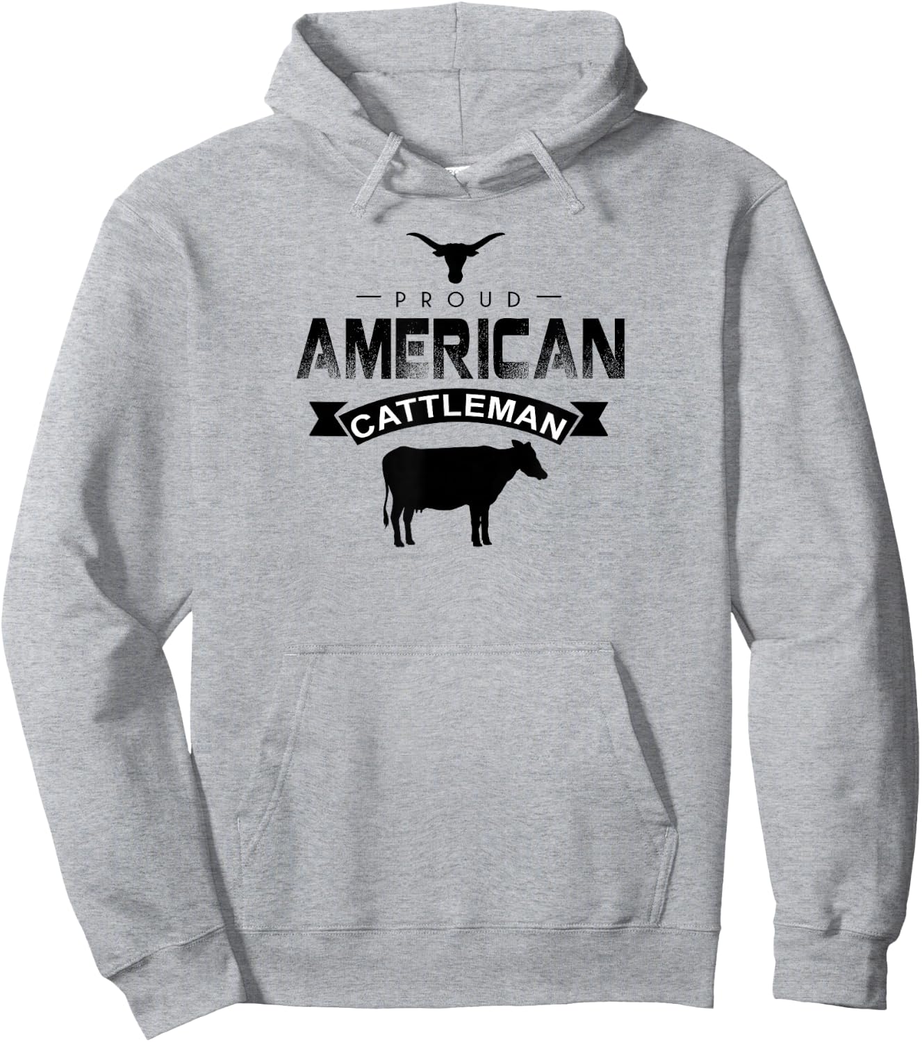 Proud American Cattleman Cattlemen Pride Gift Hoodie - Hoodie | Ash