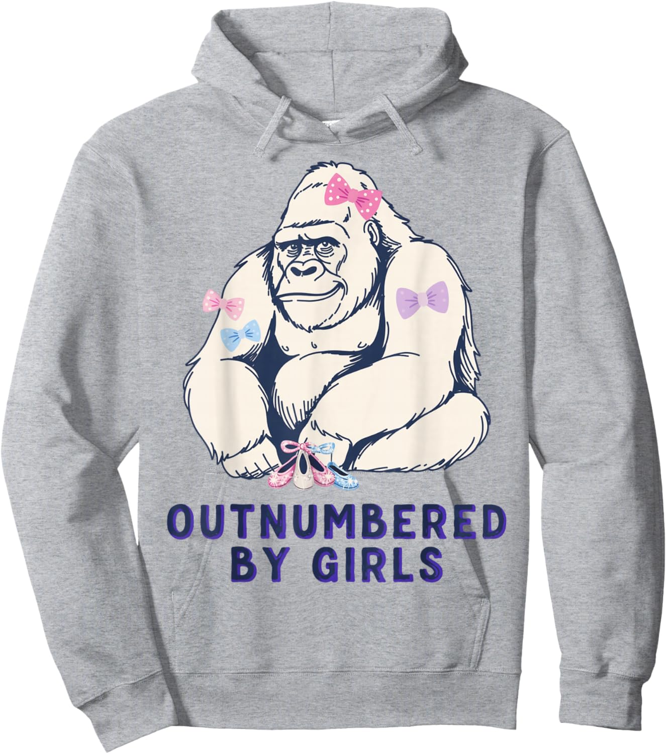 Funny Dad Outnumbered By Girls Fathers Day Hoodie - Hoodie | Ash