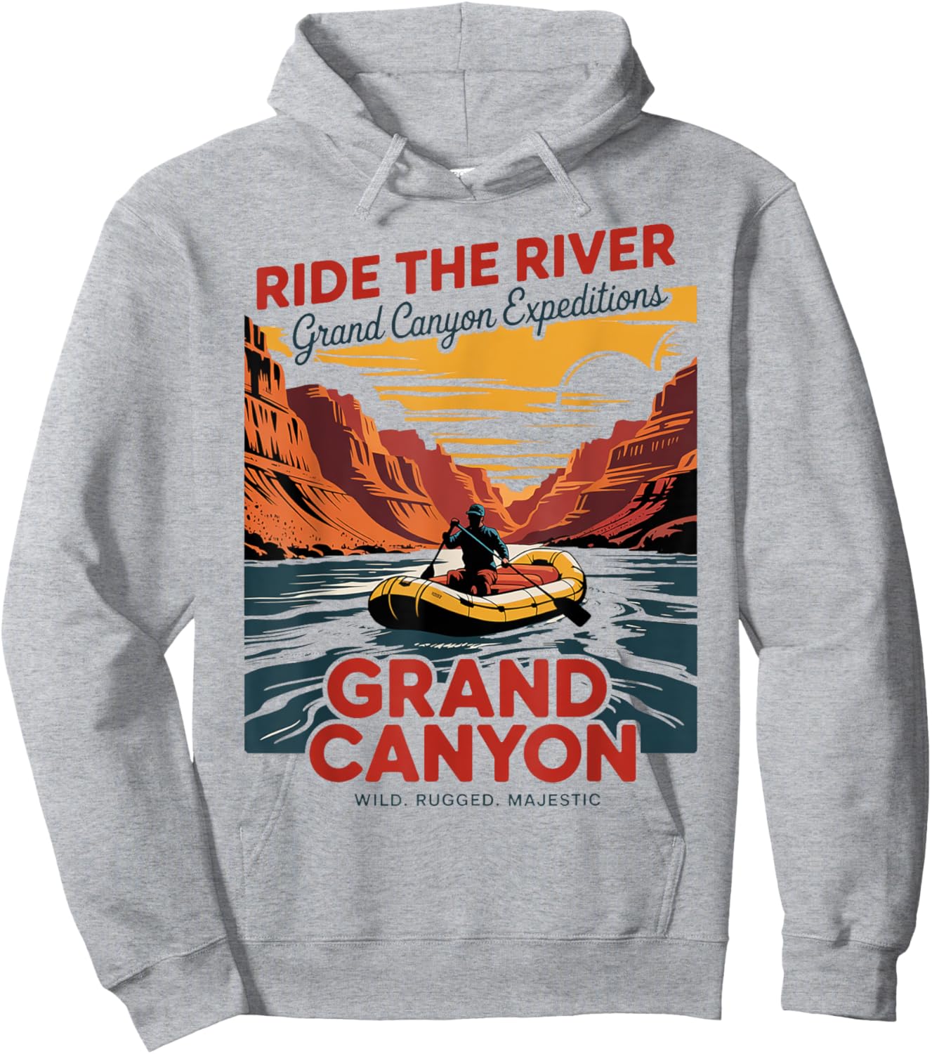 Grand Canyon Colorado River Rafting Vintage Hoodie - Hoodie | Ash